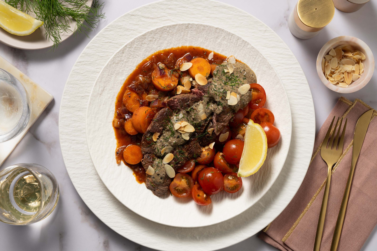 Rinderhüftsteak mit Kalamata-Oliven-Paste