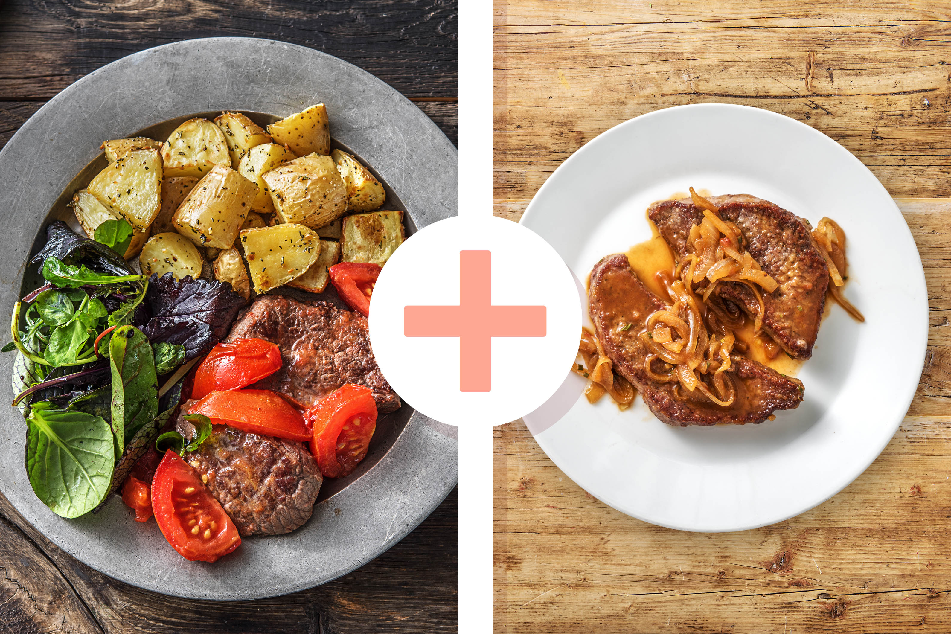 Rindersteak mit gedämpften Tomaten