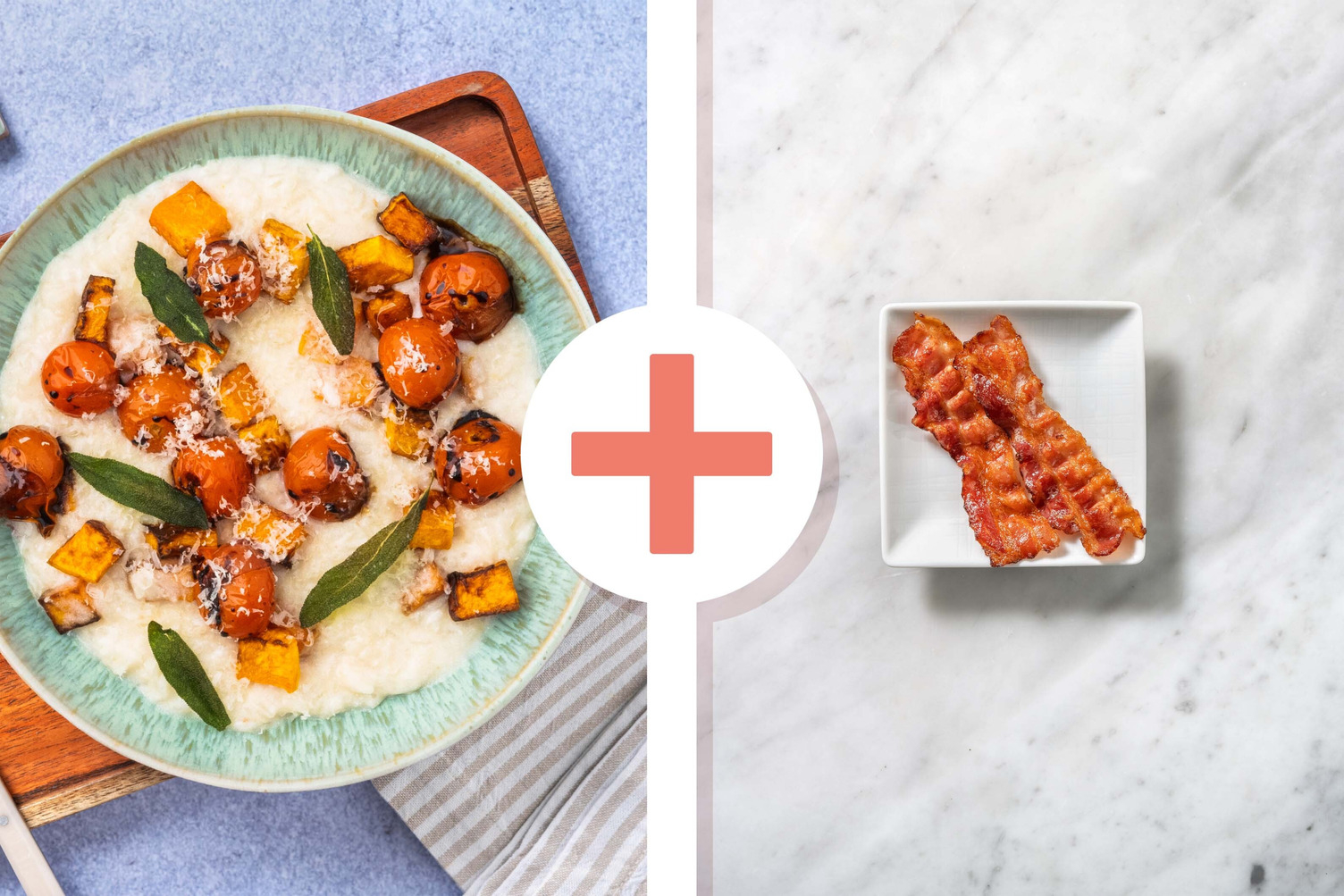 Risotto à la courge rôtie, à la ricotta et au bacon