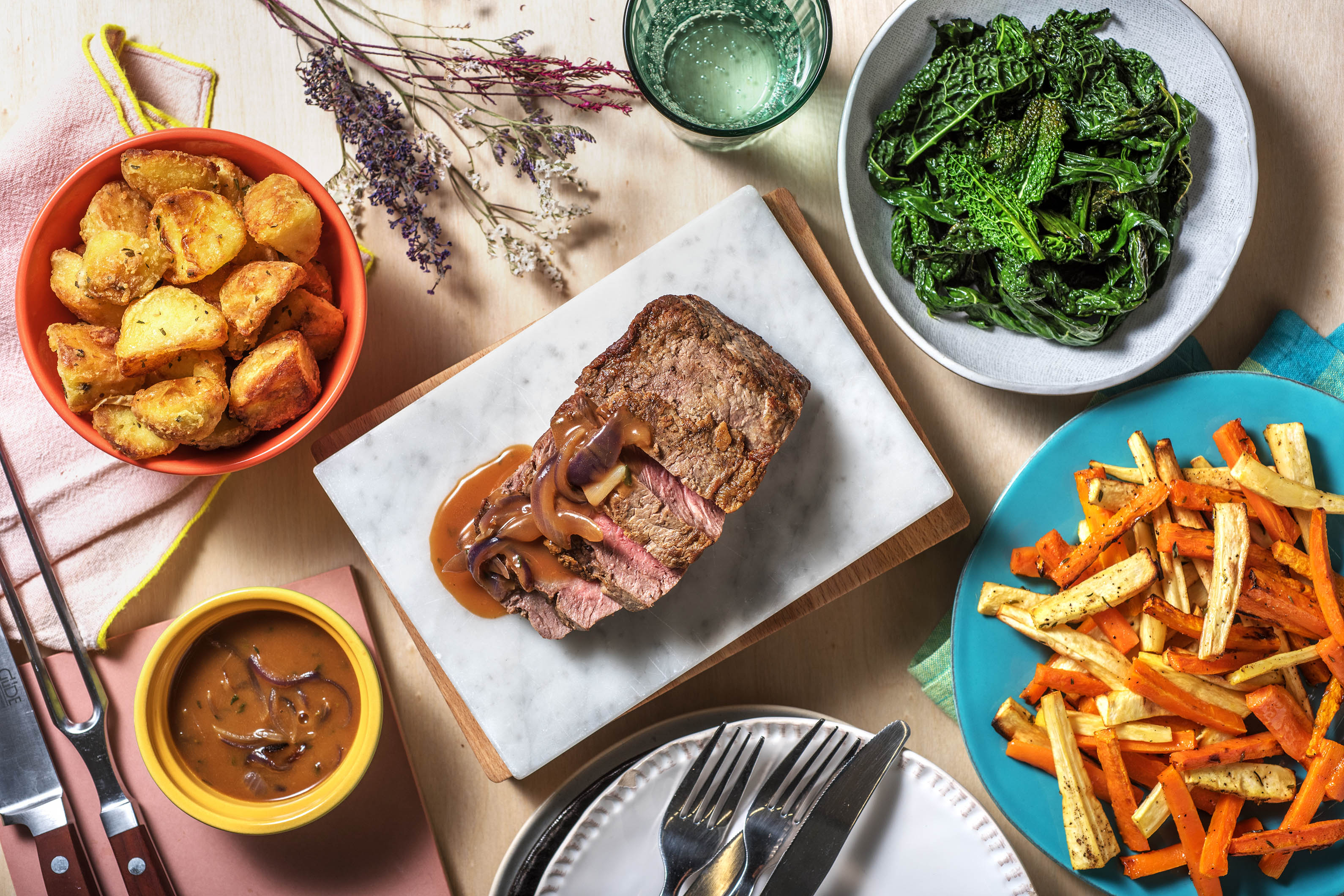 Roast Beef and Rosemary Roasties