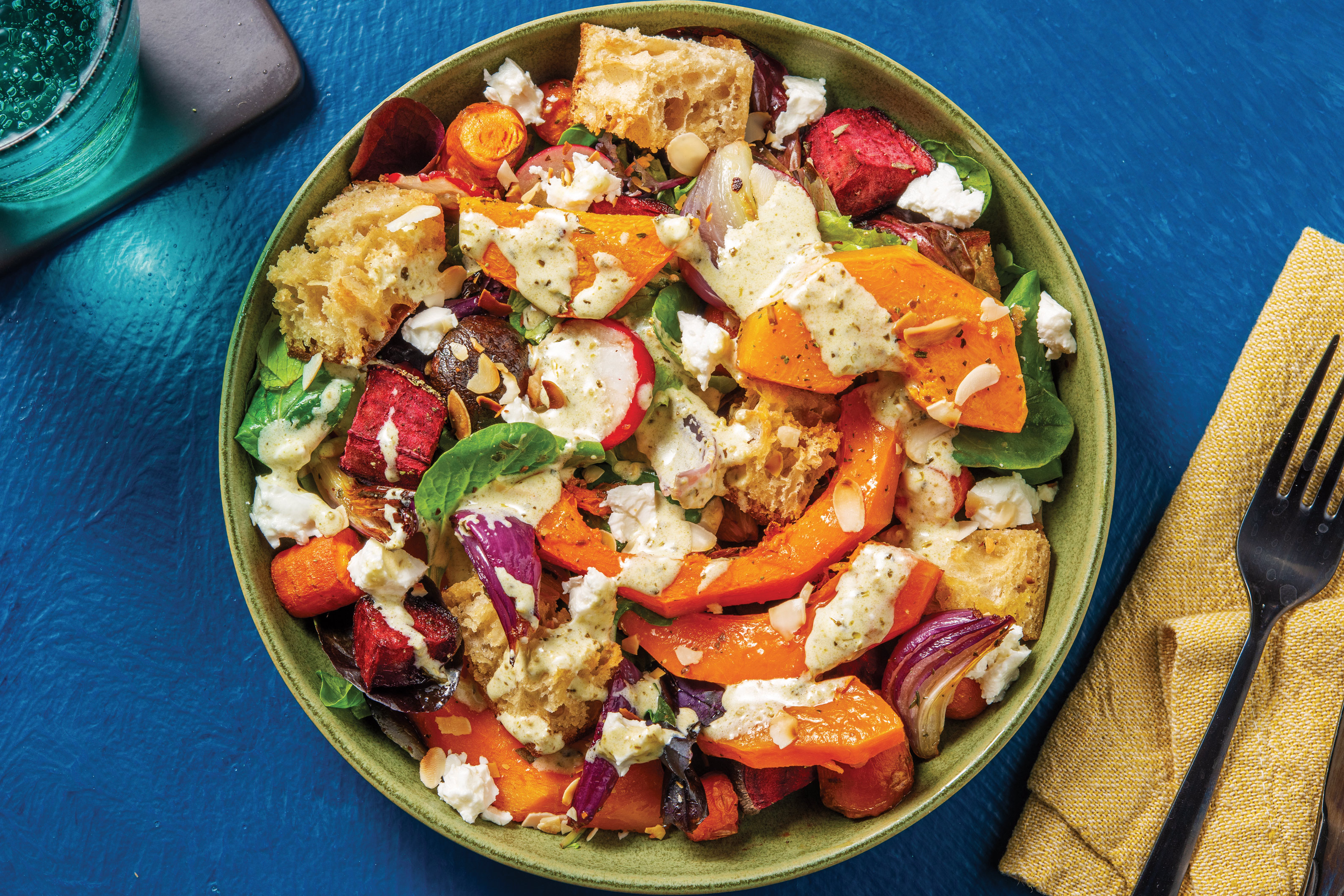 Roast Pumpkin & Crumbly Cheese Salad