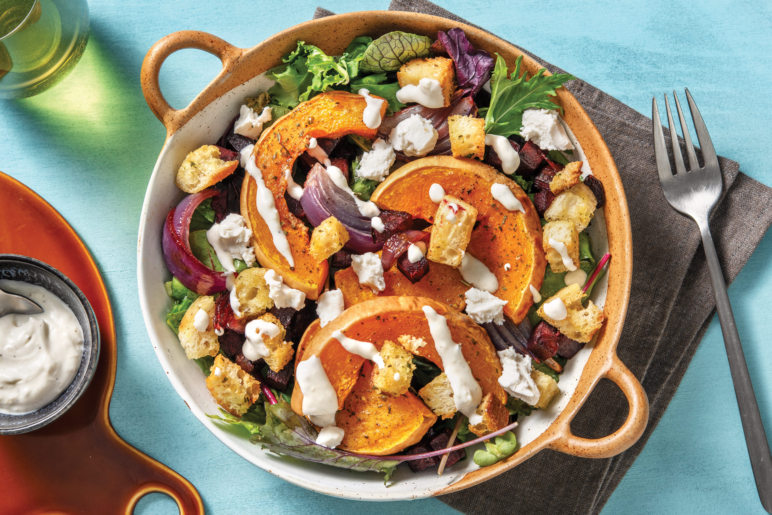 Roast Butternut Pumpkin & Goat Cheese Salad