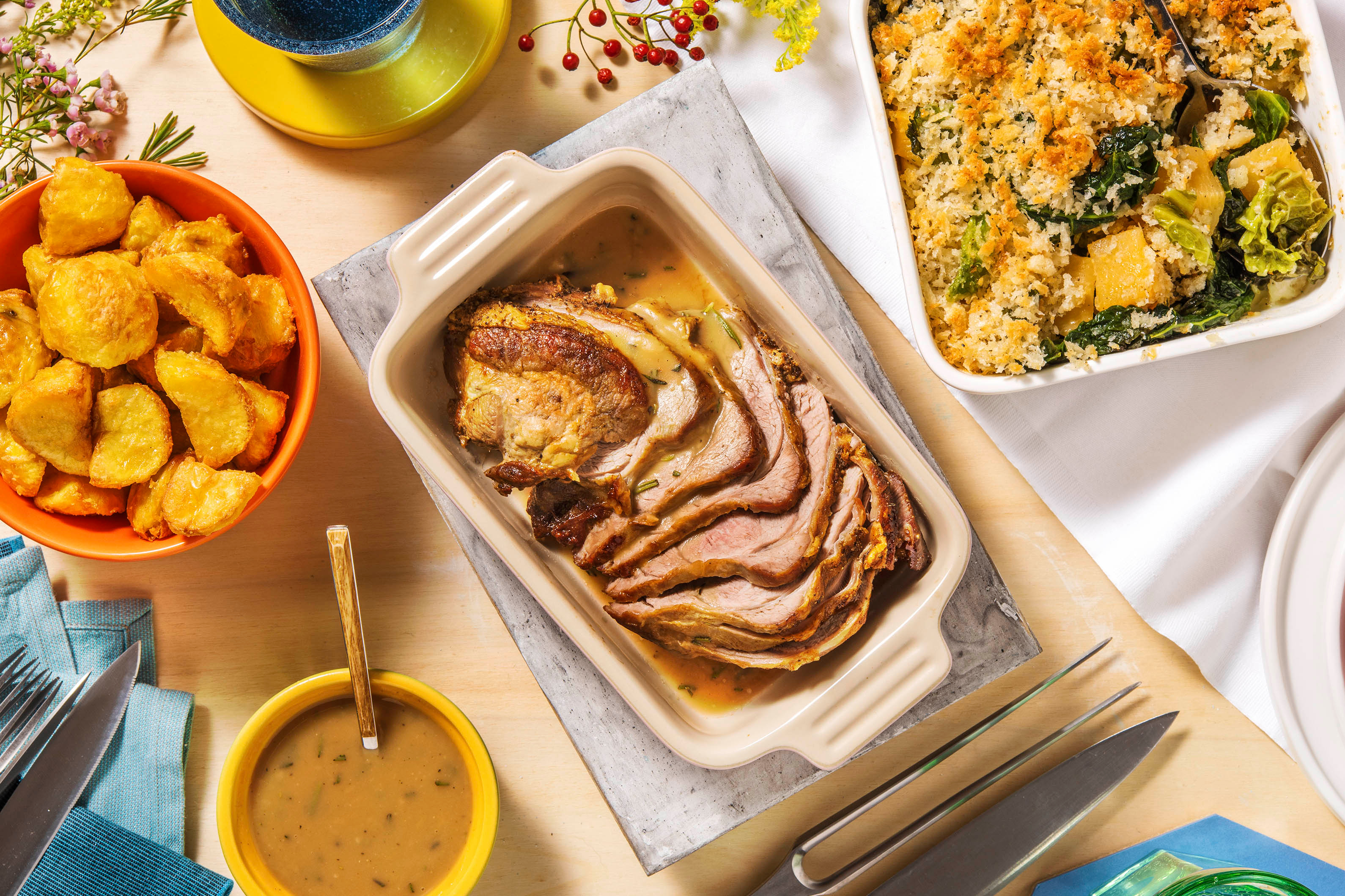 Roast Lamb and Rosemary Gravy