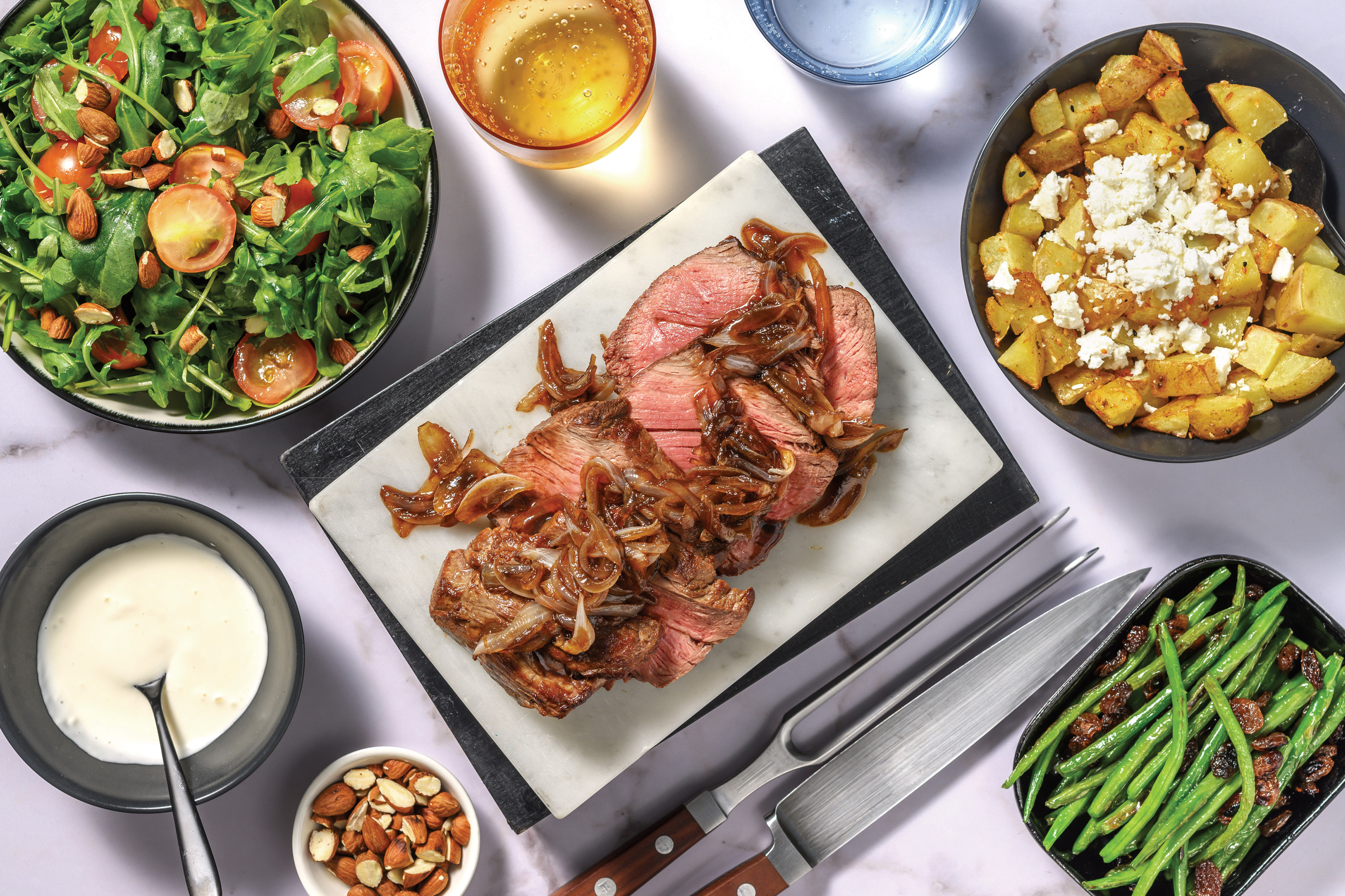 Roast Lamb & Dukkah Fetta Potatoes