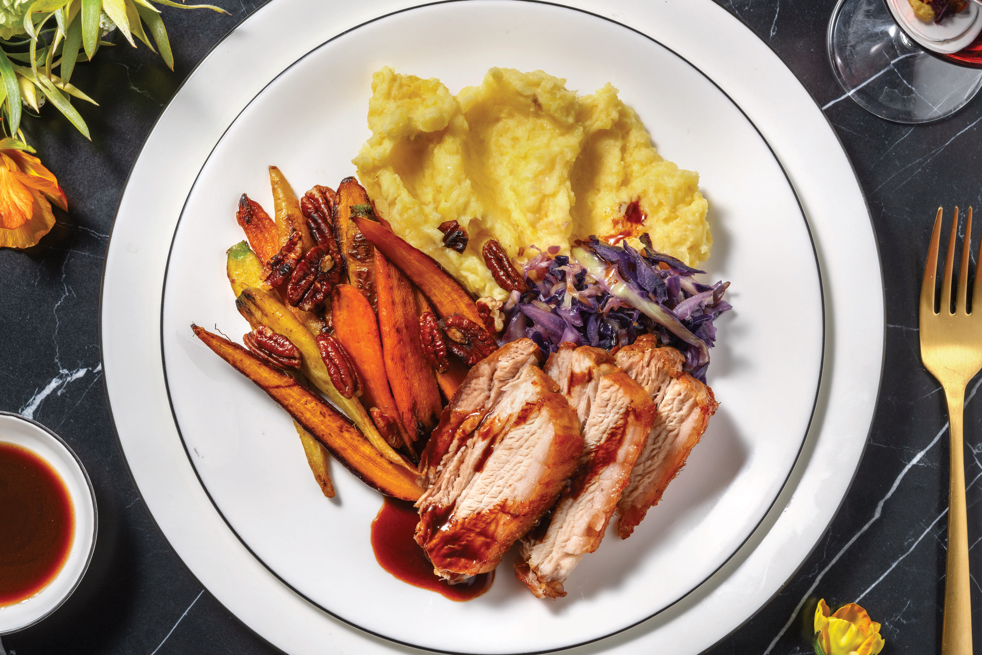 Roast Pork Belly & Creamy Lemon Mash