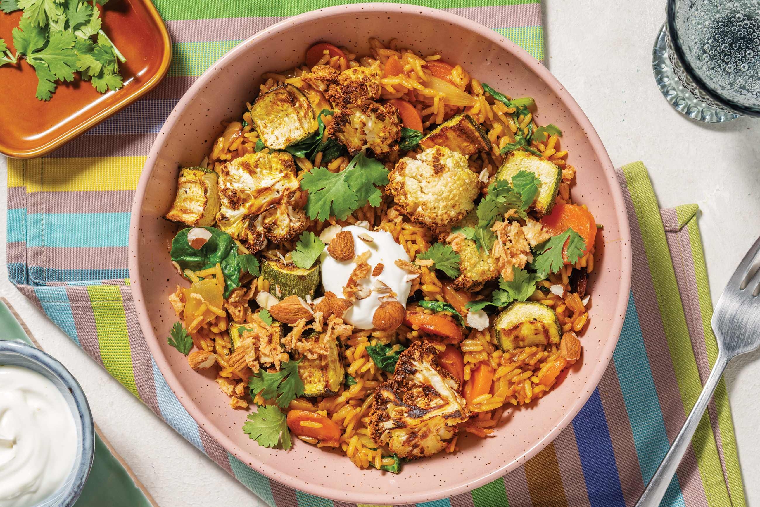 Roast Cauliflower & Zucchini Biryani