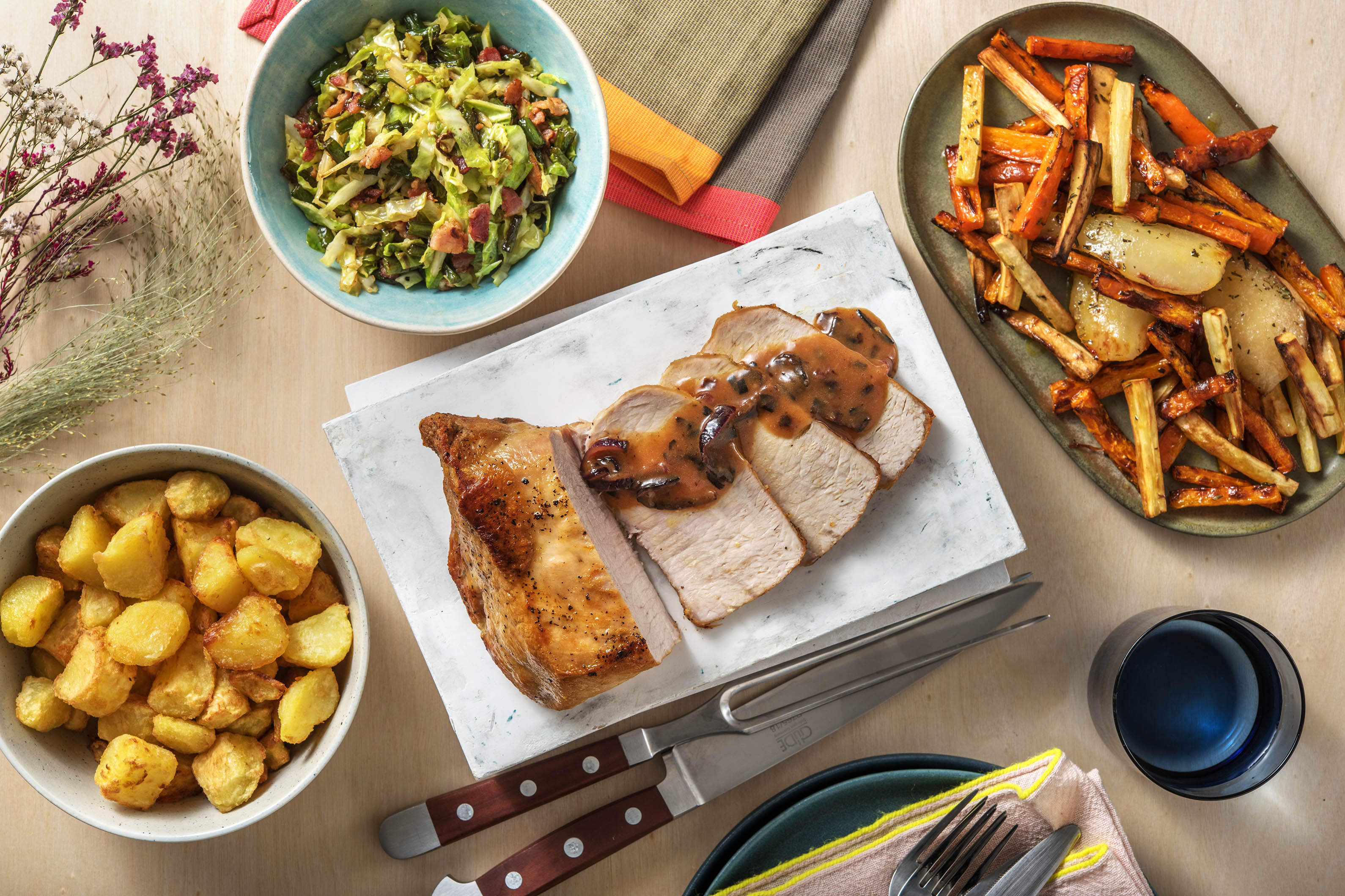 Roasted Pork and Honey Glazed Veggies