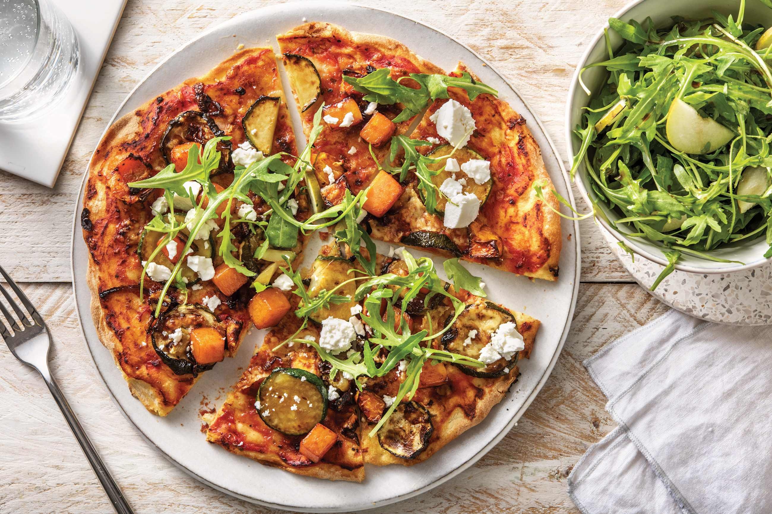 Easy Roasted Pumpkin & Double Cheese Tortilla Pizza