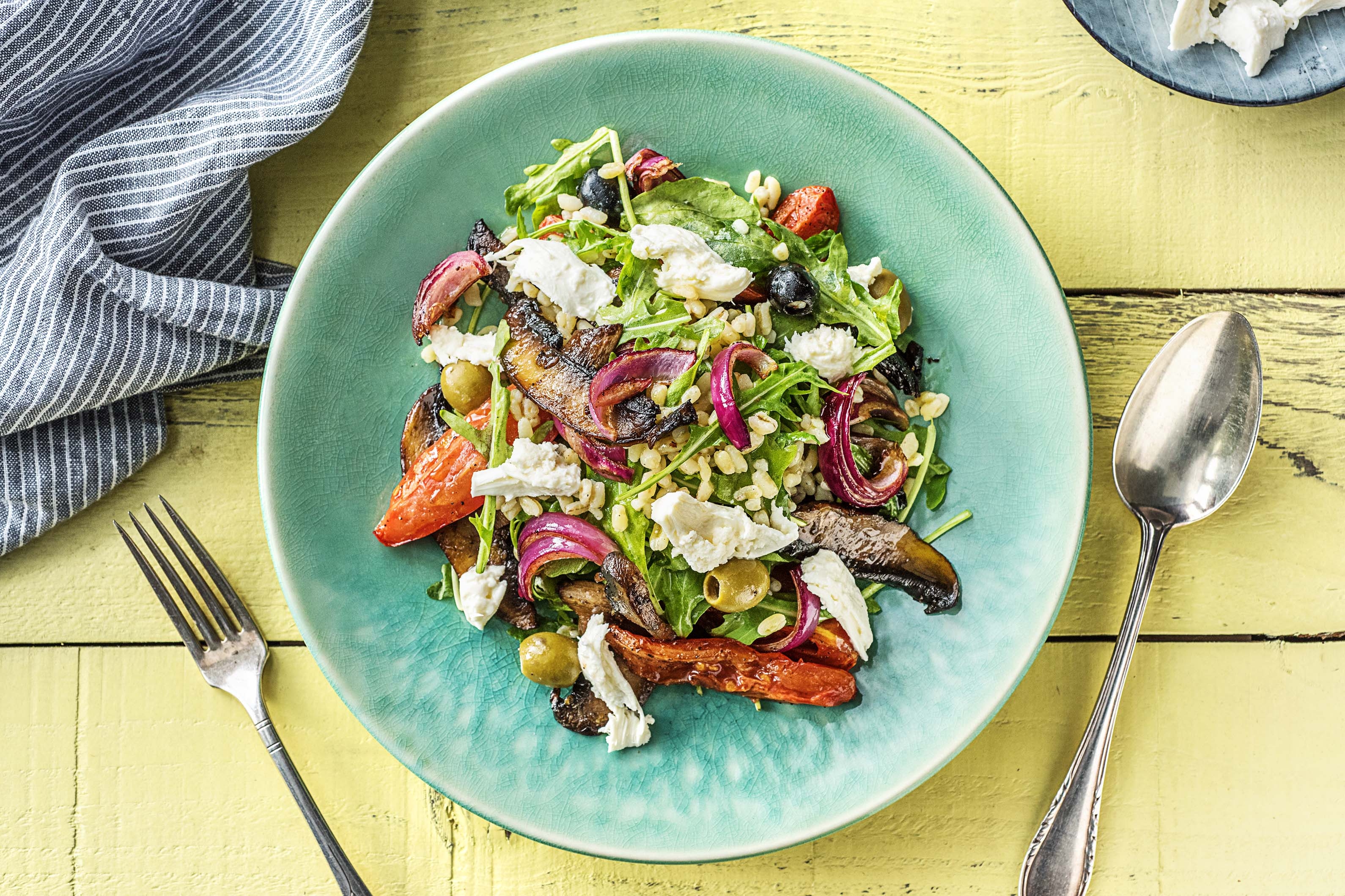 Roasted Tomato and Mushroom Barley Salad