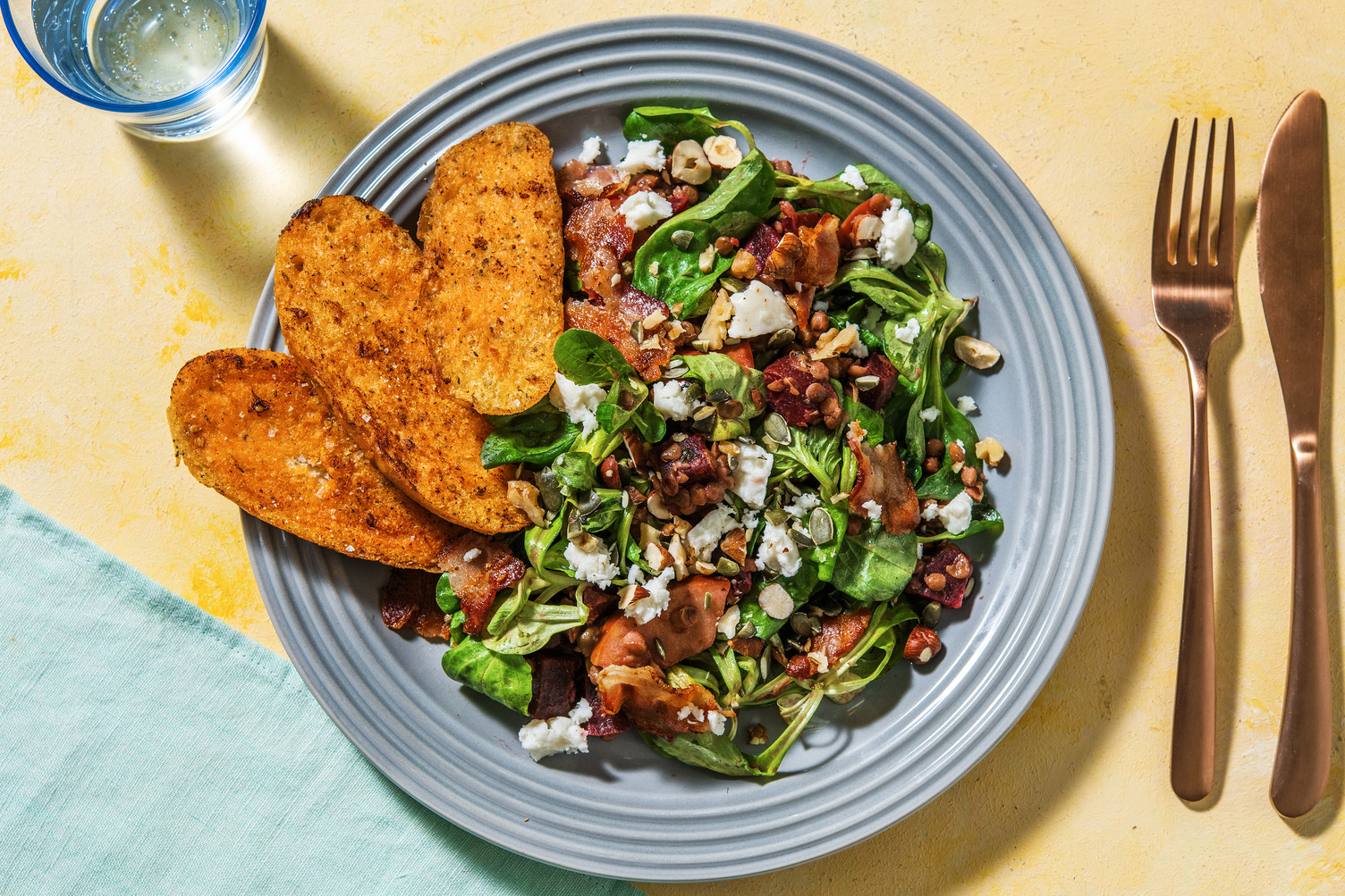 Rote-Beete-Salat mit Ziegenkäse und Bacon