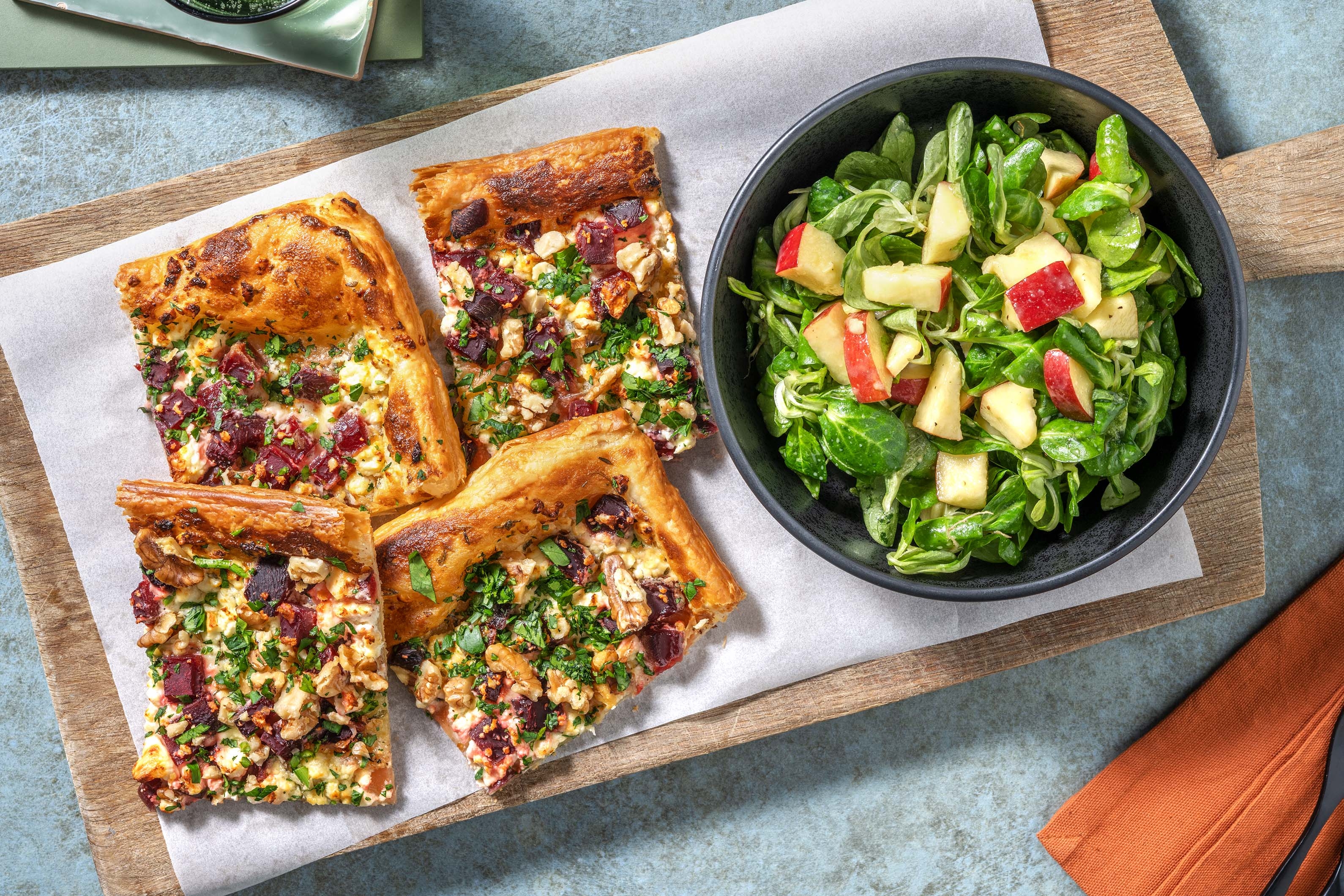 Rote-Beete-Tarte mit Hirtenkäse