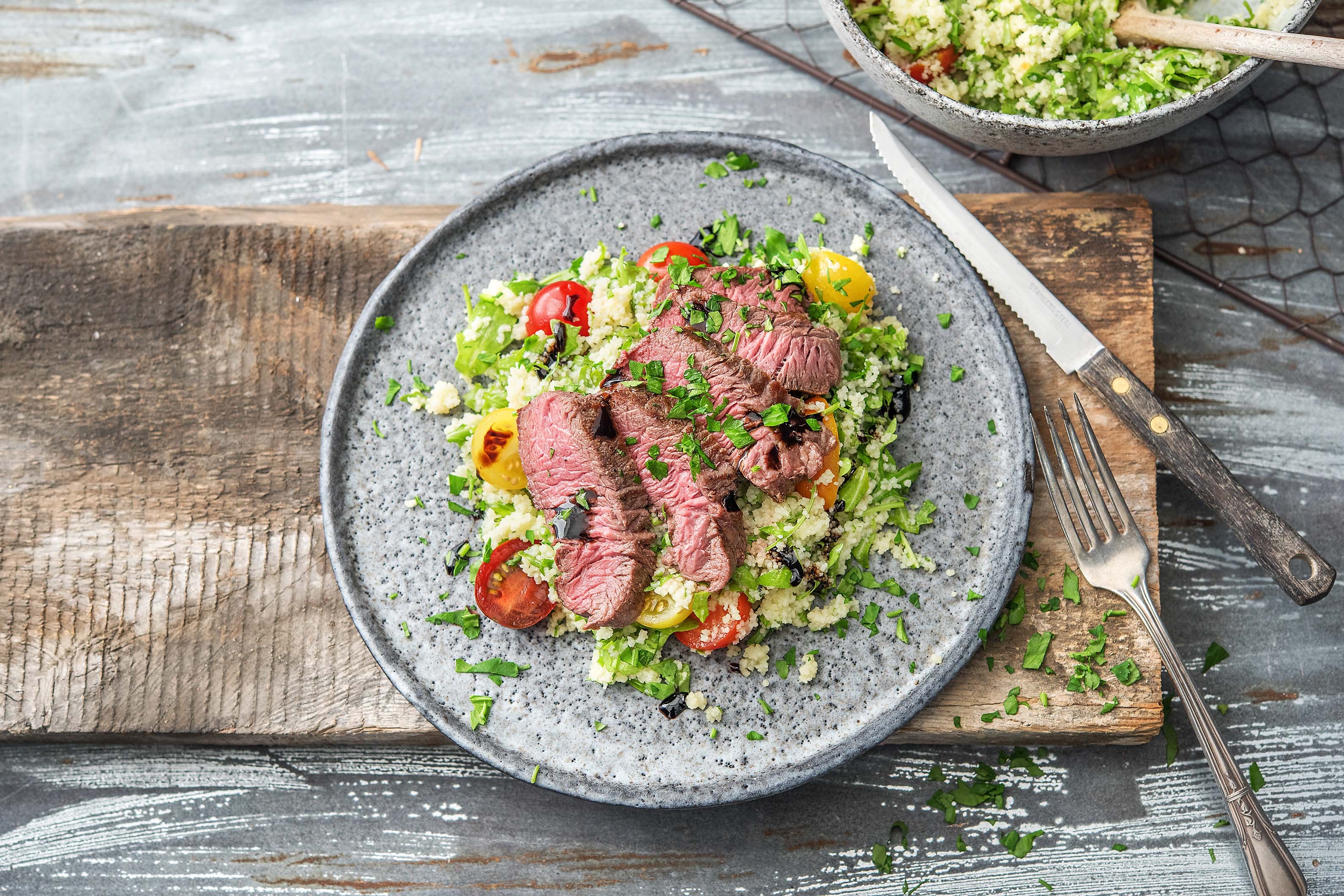 Saftige Rinder-Rumpsteak-Streifen