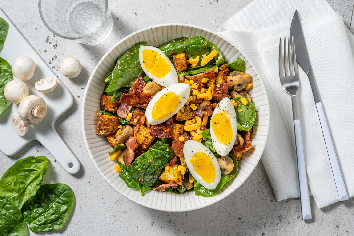Smart Bacon, Egg and Spinach Salad
