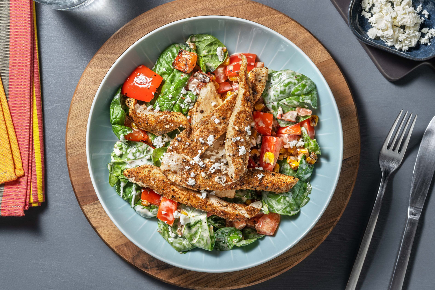 Salade de poulet assaisonné à la sud-ouest