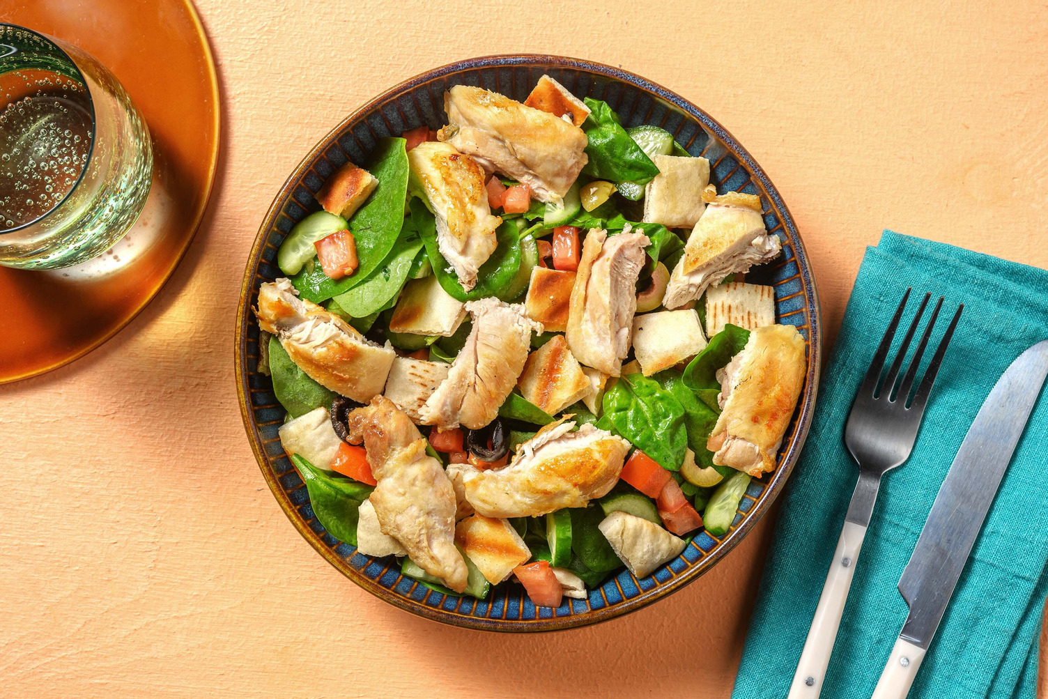 Grilled Shawarma-Spiced Chicken Fattoush