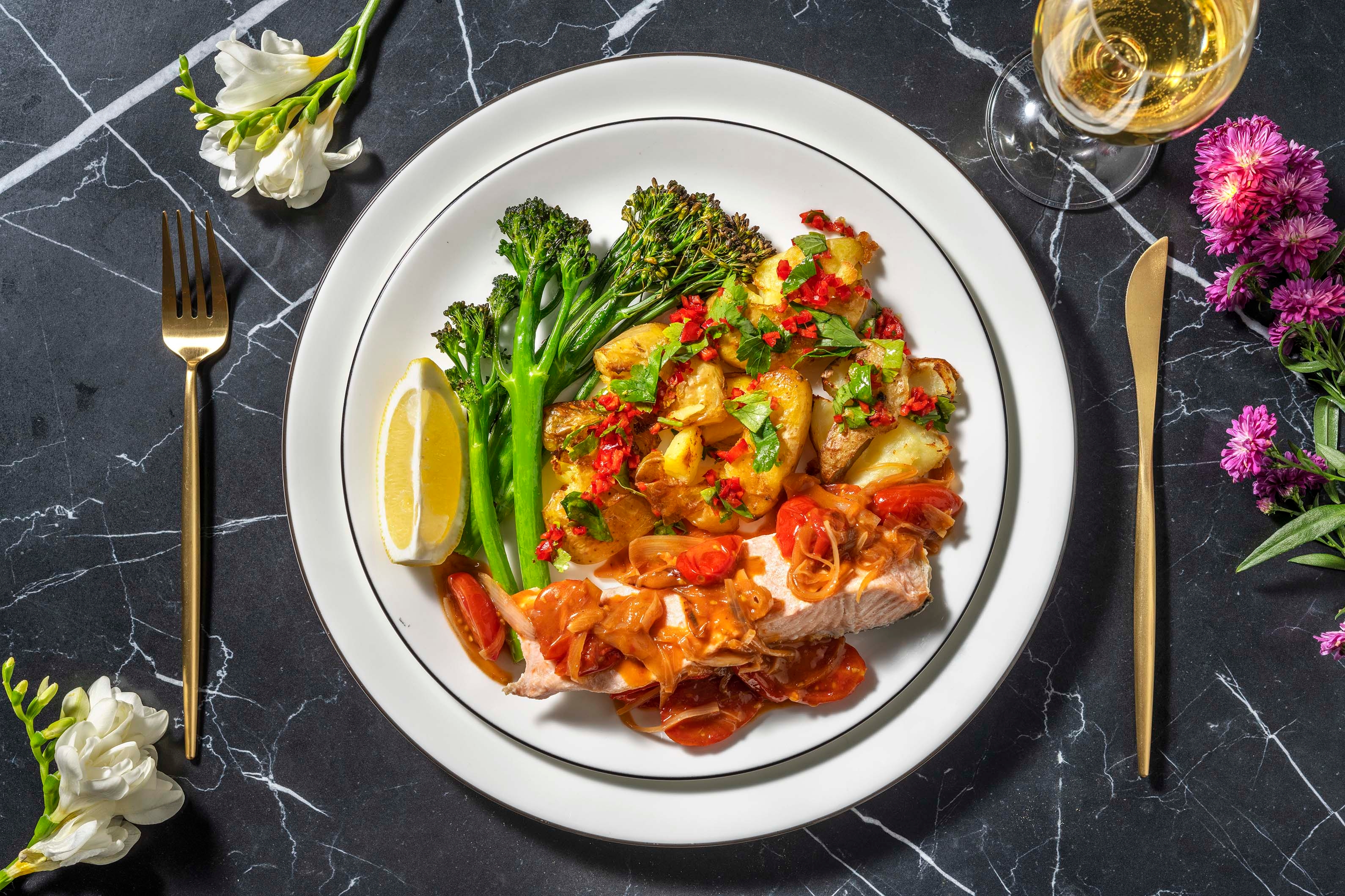 Salmon en Papillote and Tomato Butter Sauce