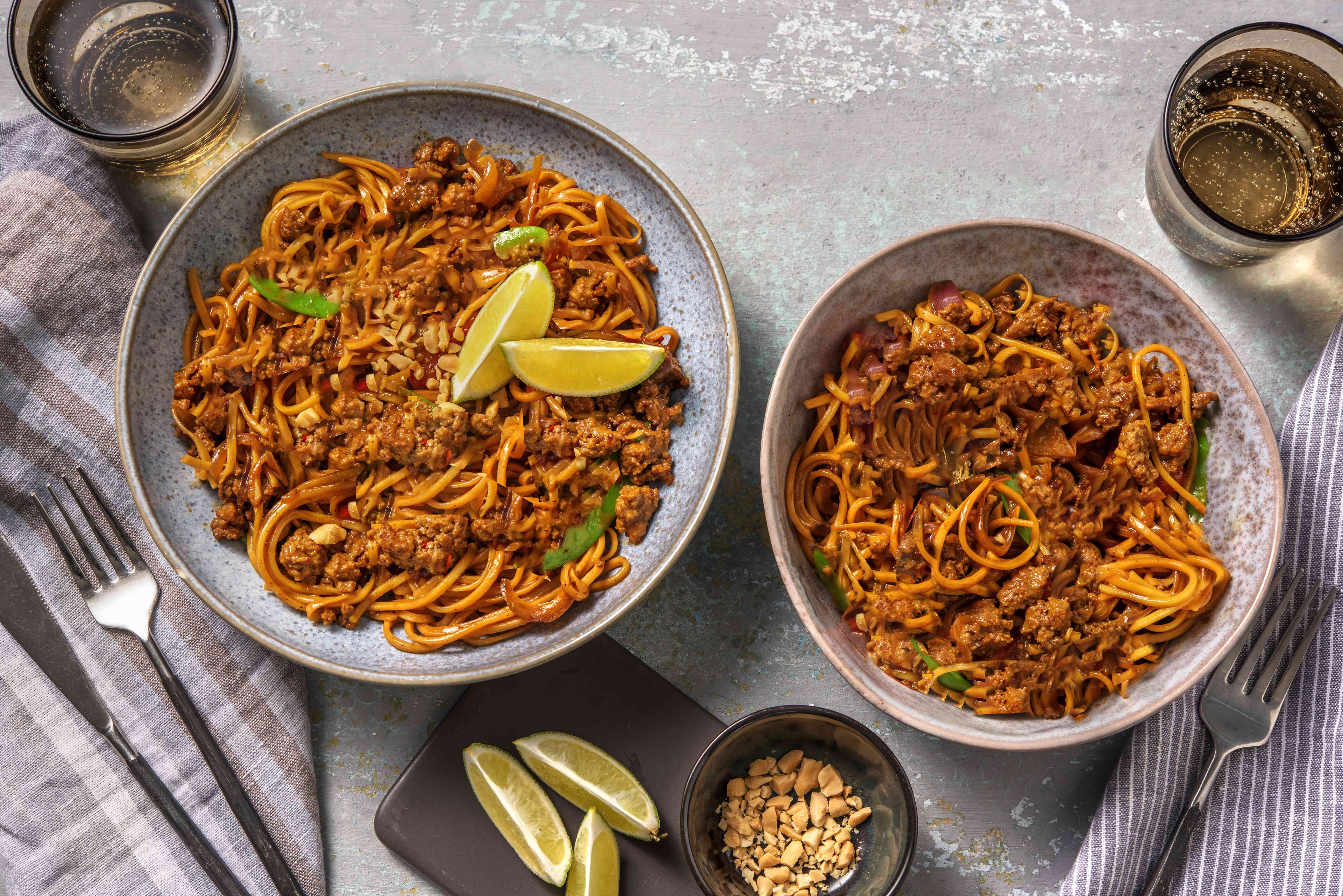 Satay Style Beef Mince and Noodles