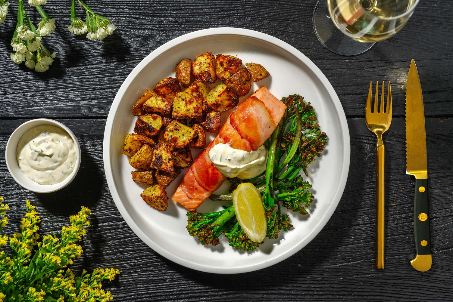 Double saumon enrobé de bacon