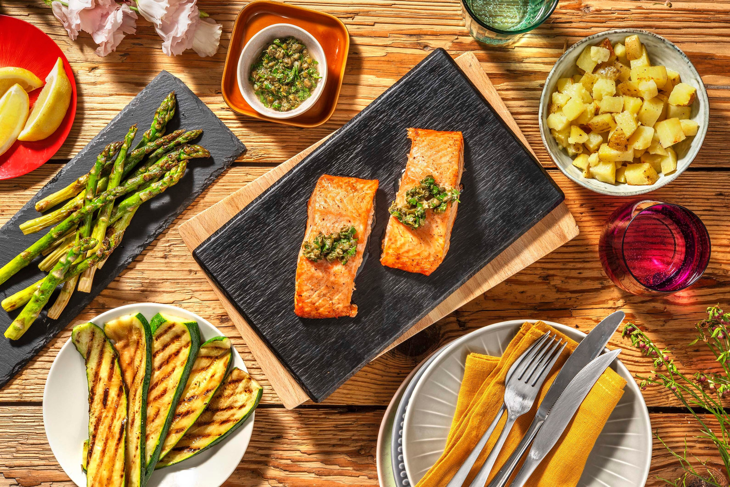 Lemon-Caper Grilled Salmon