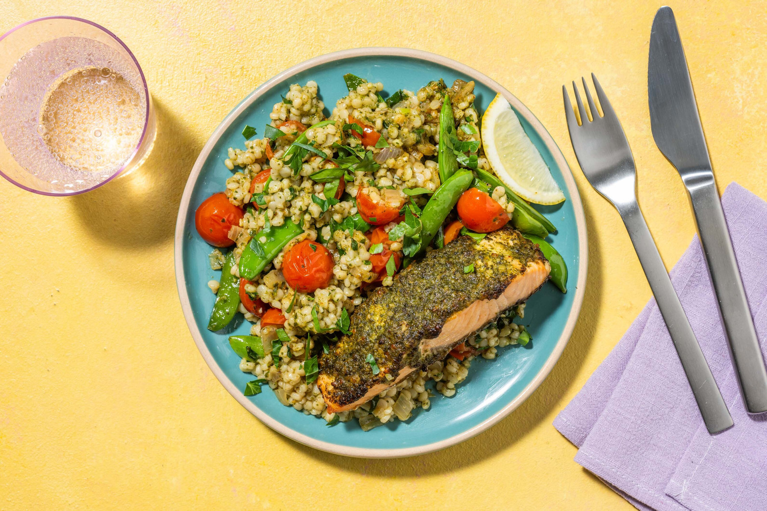 Saumon rôti au pesto