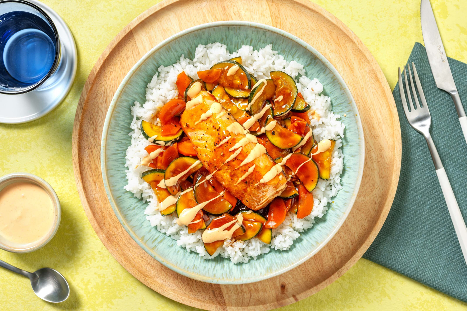 Pan-Fried Salmon and Teriyaki Veggies