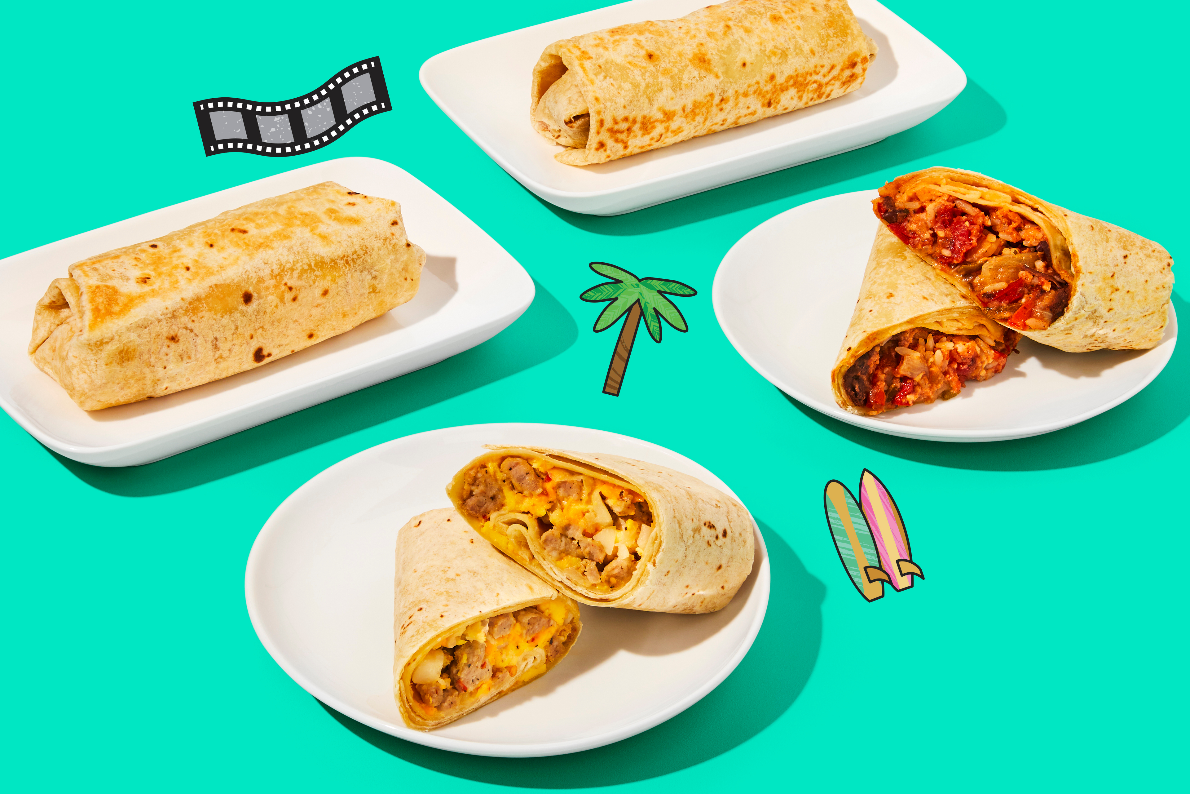 Sausage, Egg & Cheese Burritos + Black Bean Burritos