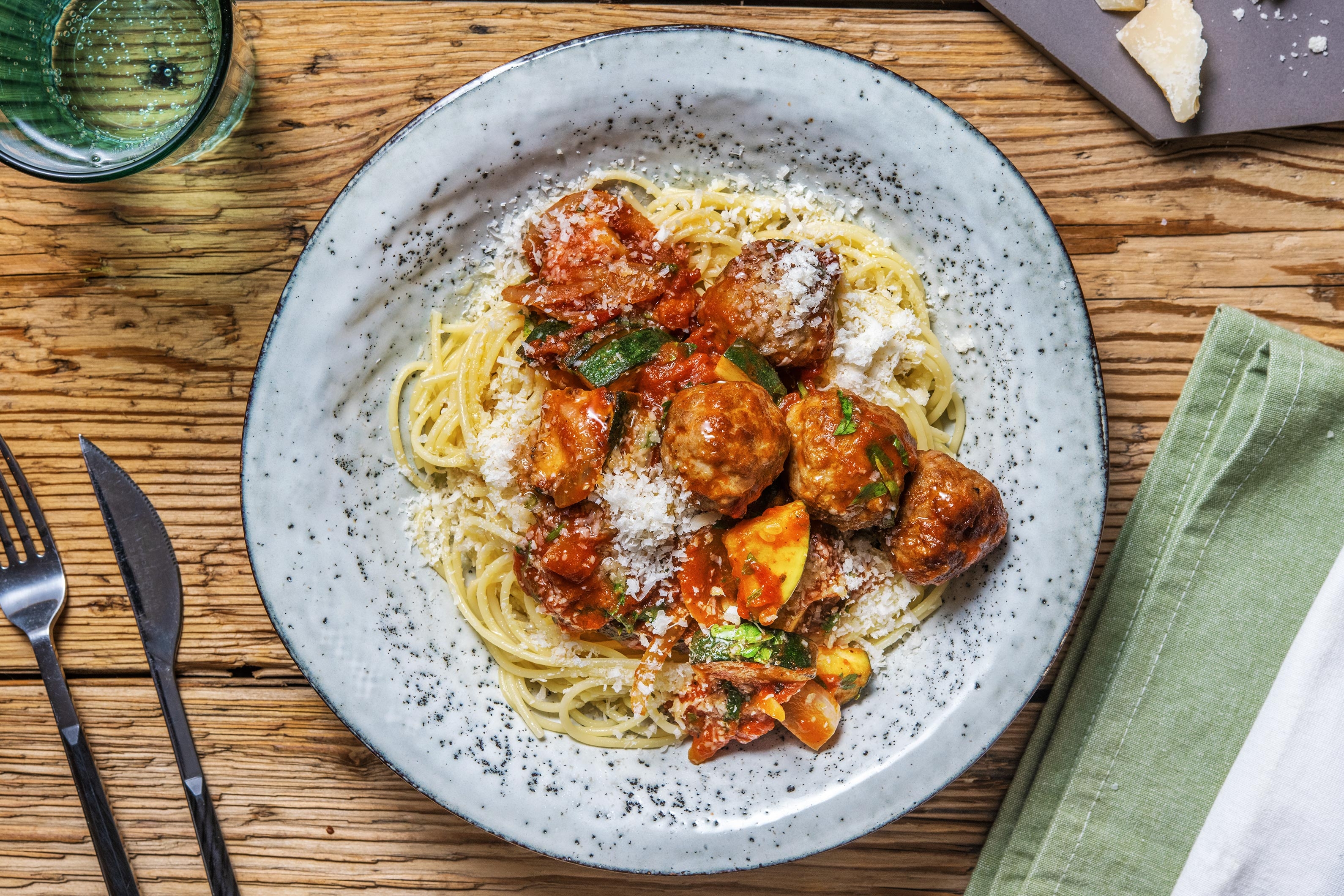 Sausage Meatball Spaghetti