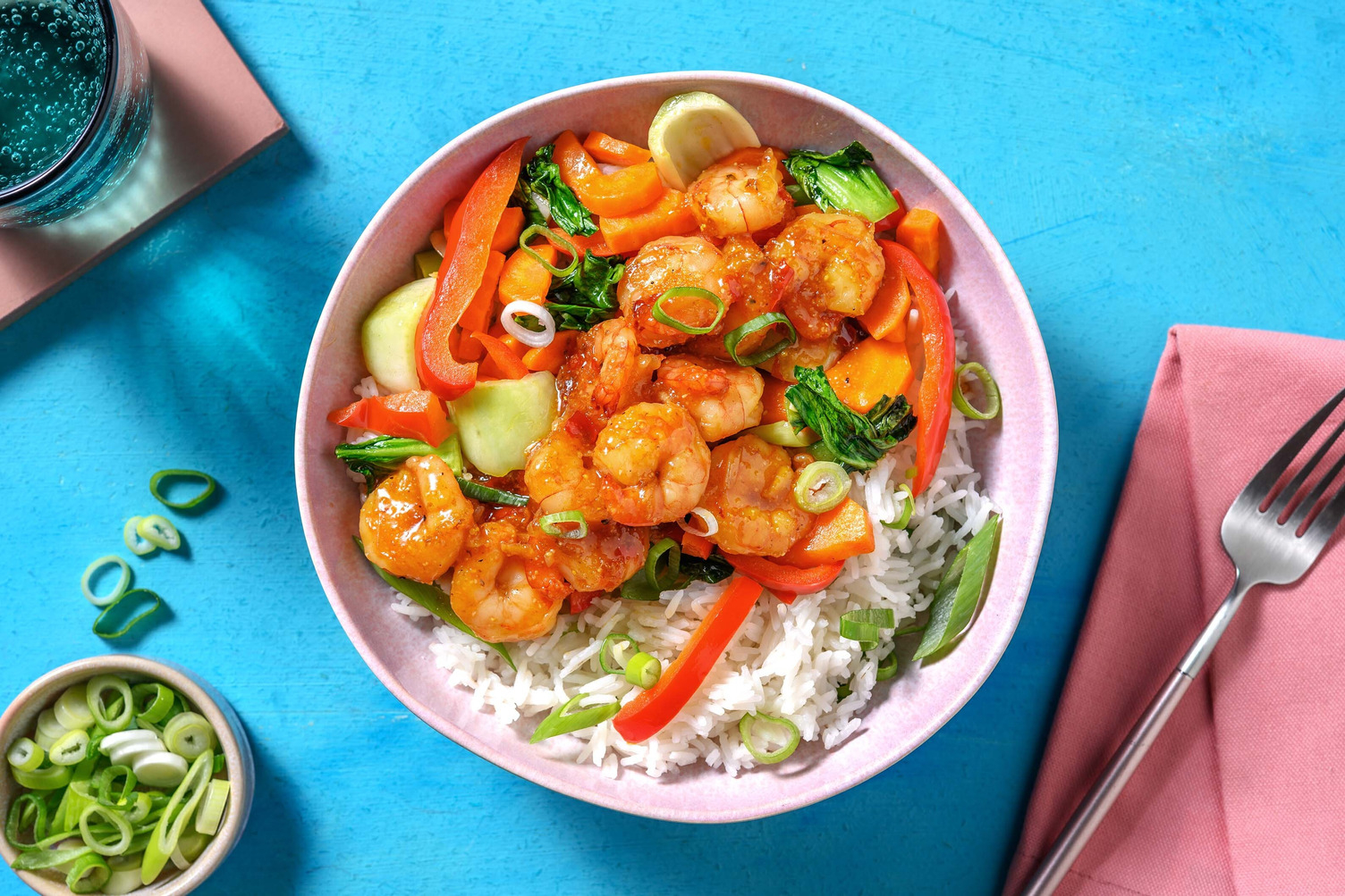 Sauté de crevettes épicées au miel