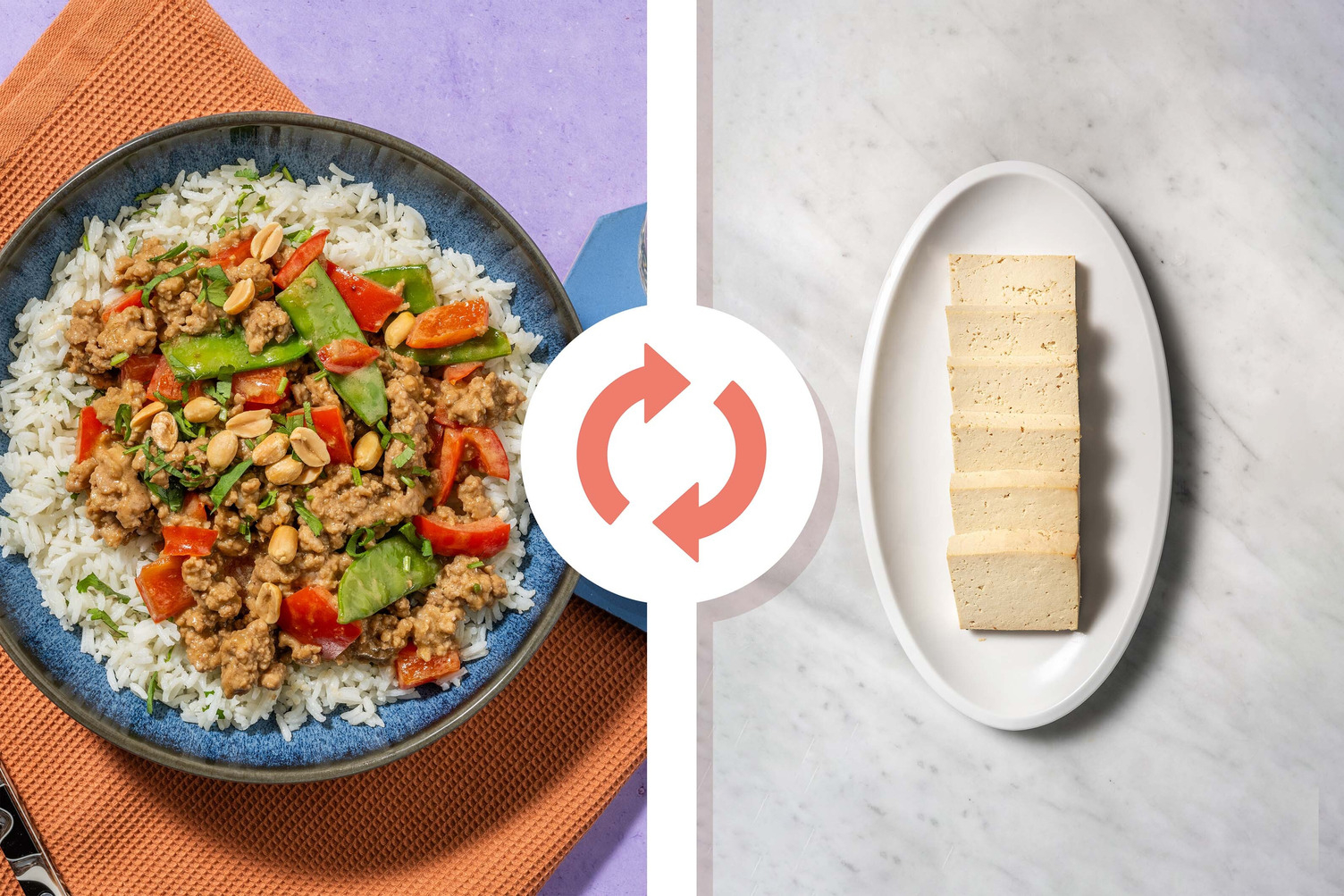 Sauté de tofu émietté aux arachides