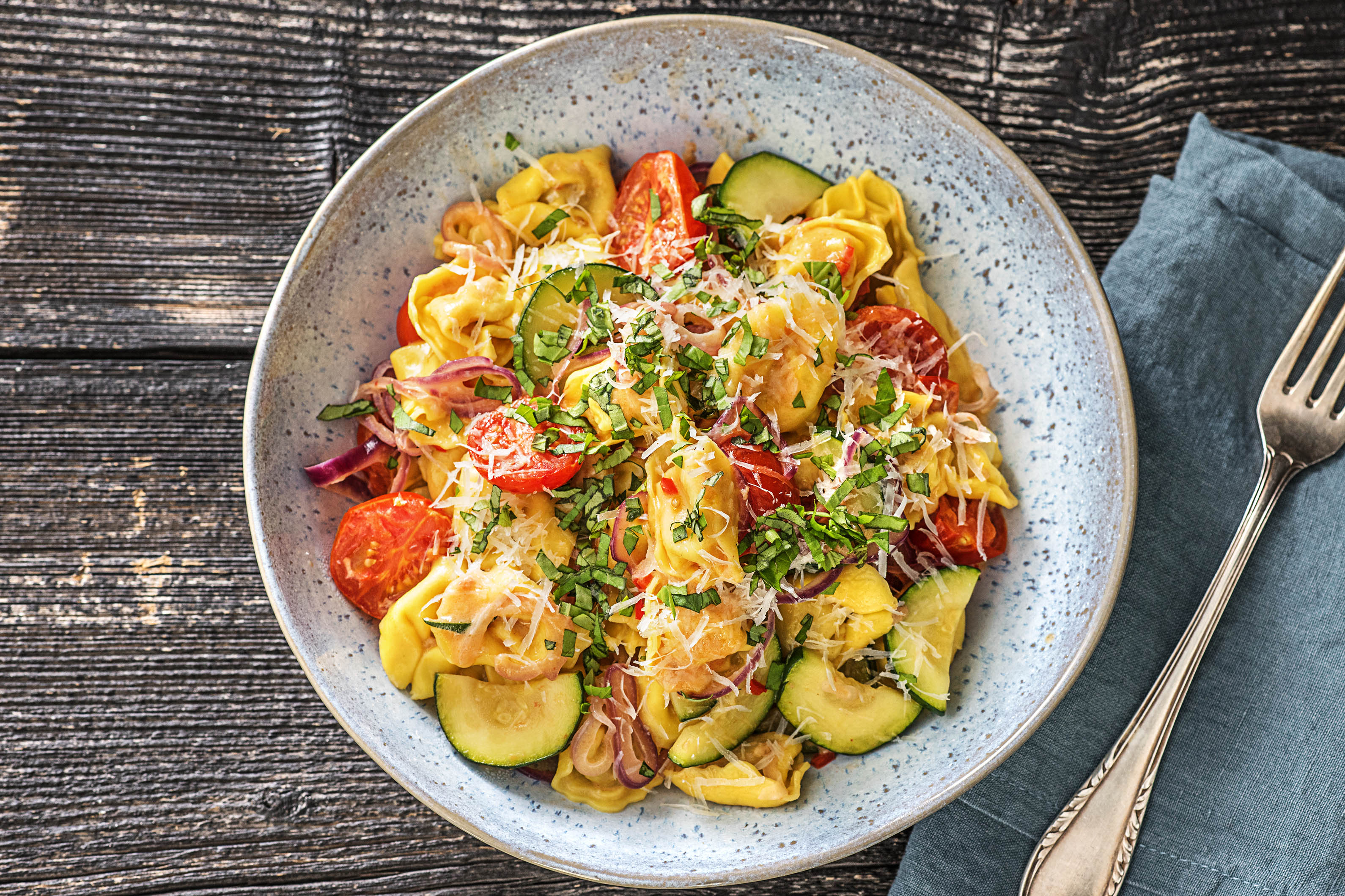 Scharfe Pilz-Tortellini-Pfanne