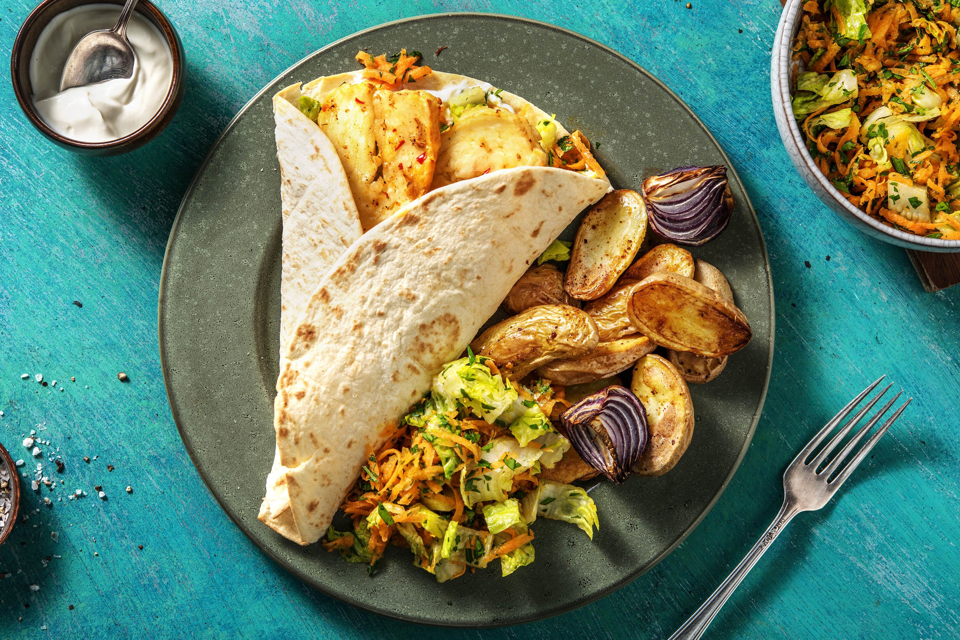 Scharfer Piri-Piri-Halloumi-Wrap