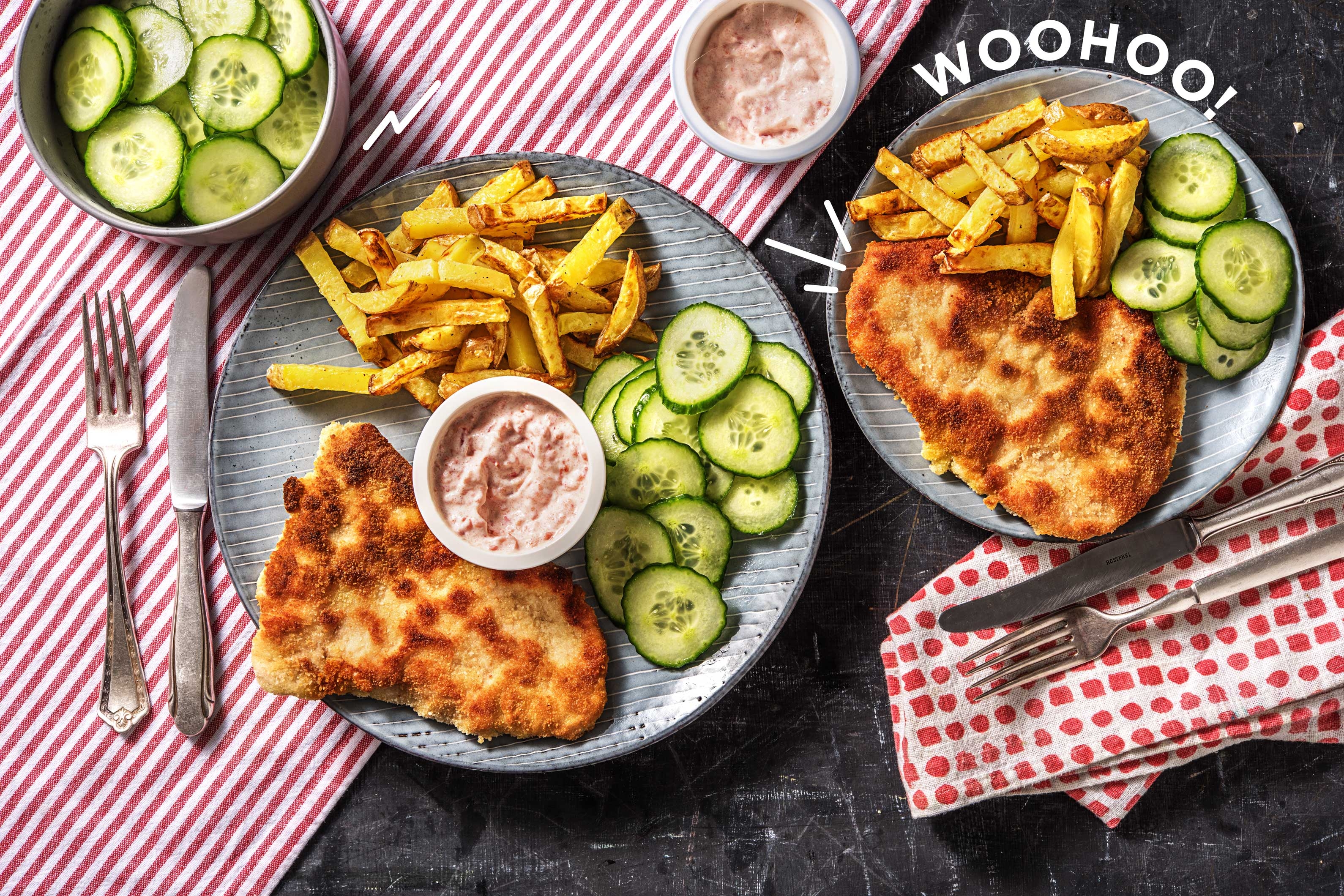 Schnitzel mit Ofenpommes