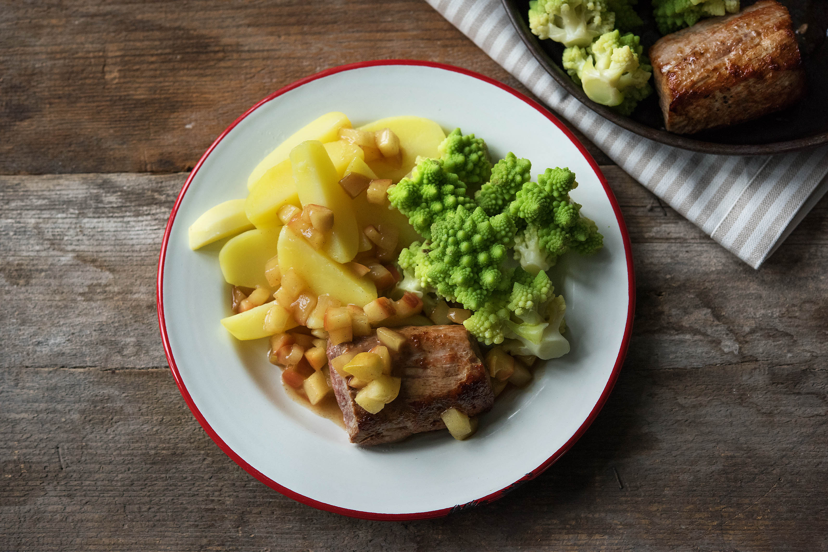 Schweinefilet mit Bratapfelsoße