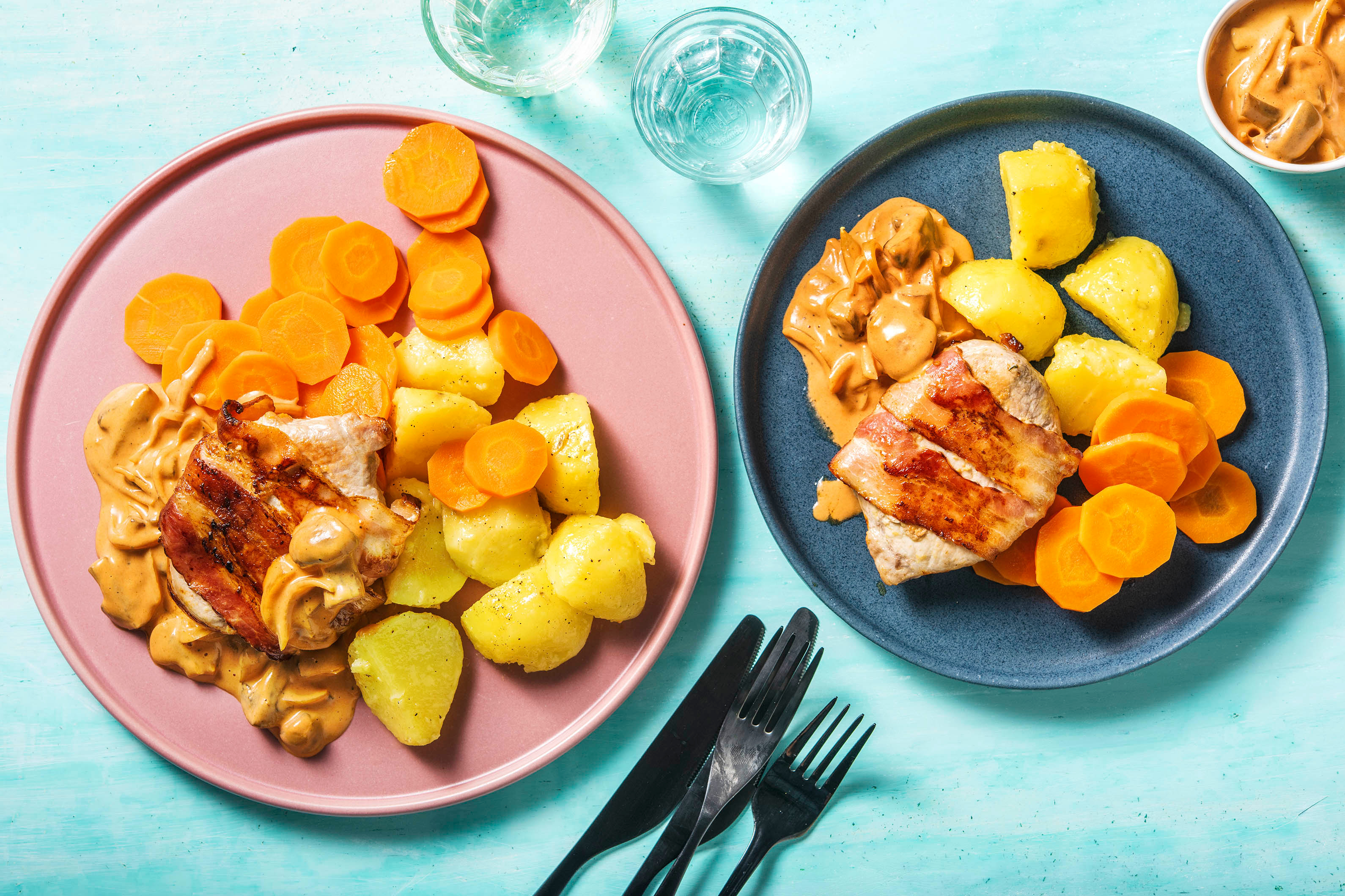 Schweinelachs im Baconmantel