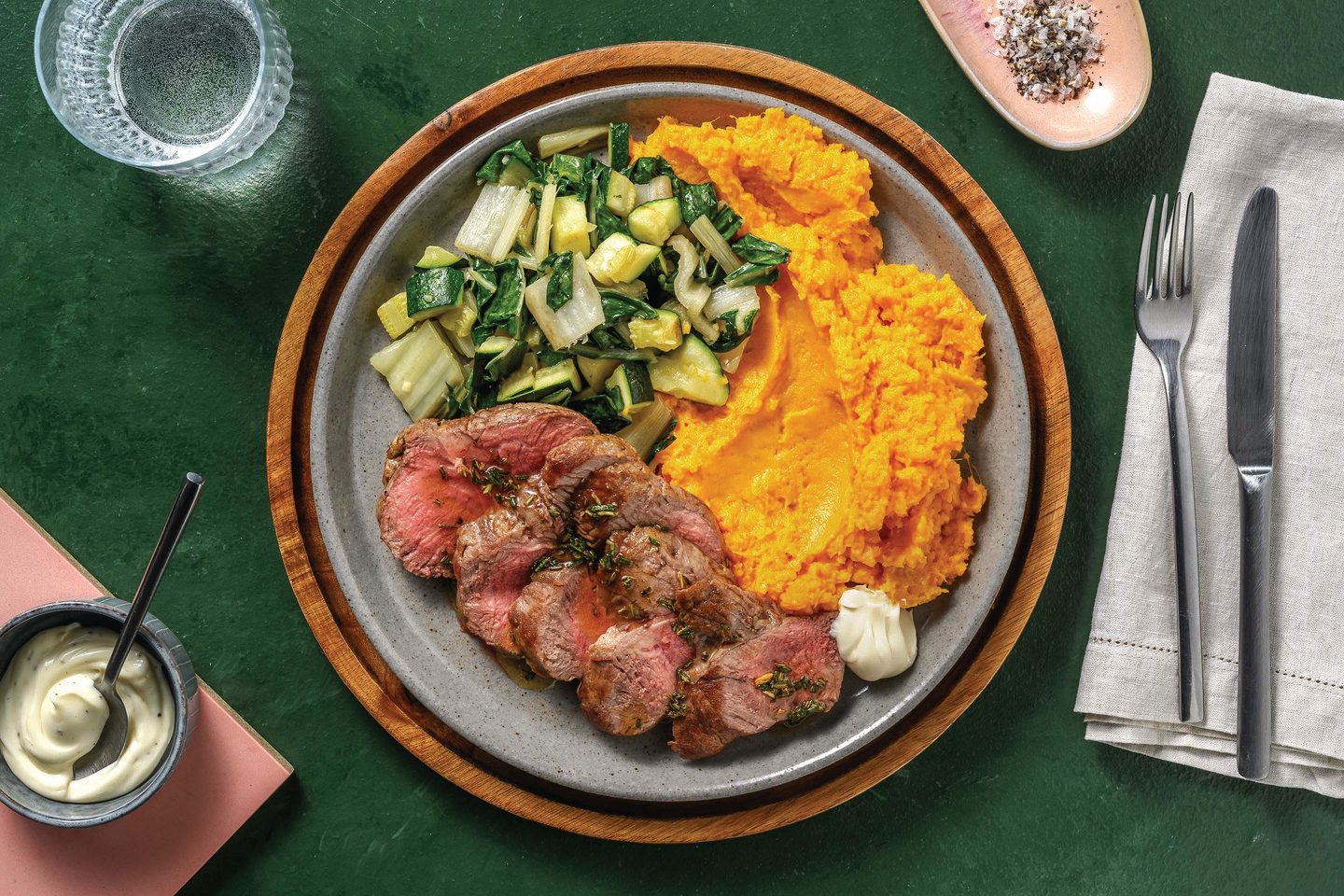 Seared Beef Rump & Garlic-Rosemary Sauce
