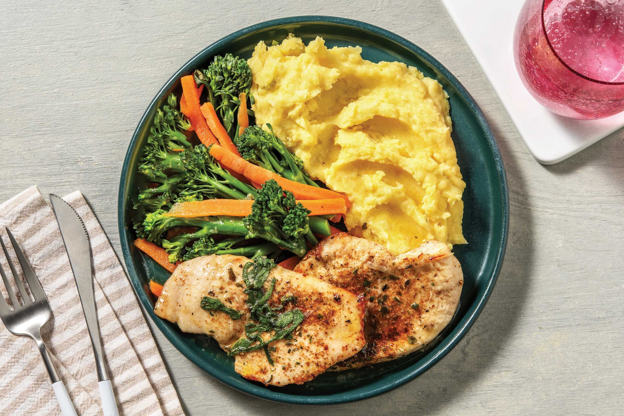 Seared Chicken & Parsley Brown Butter Sauce