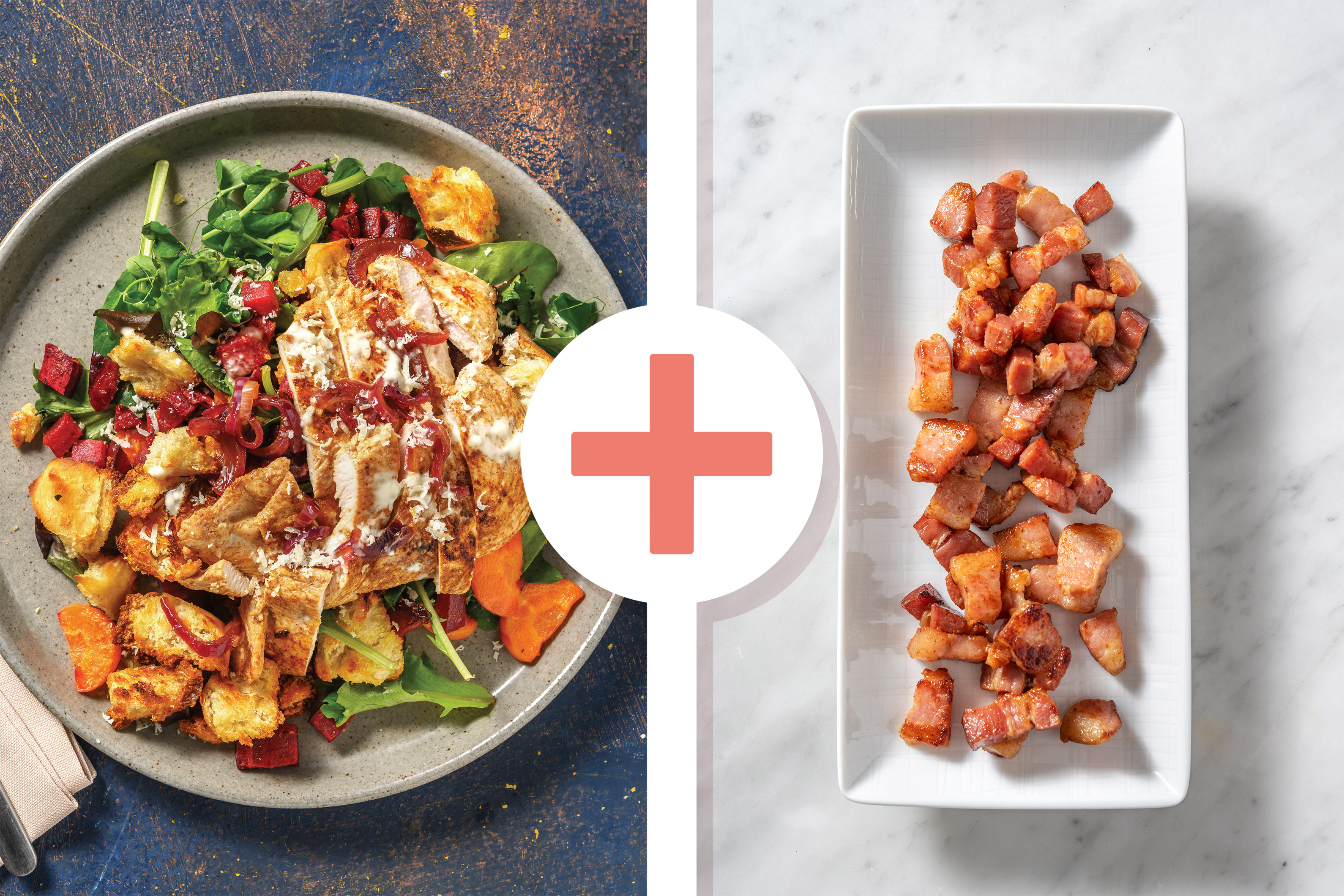 Seared Golden Chicken & Bacon Salad