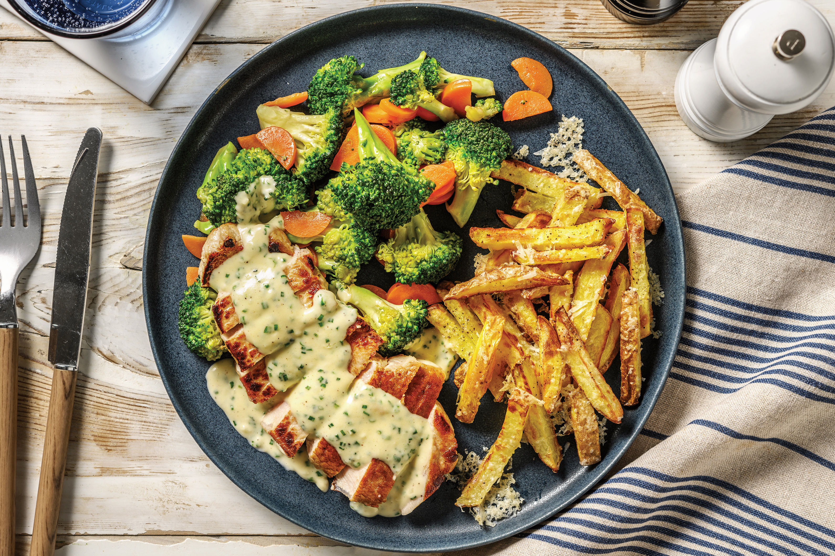 Pork & Creamy Garlic-Chive Sauce