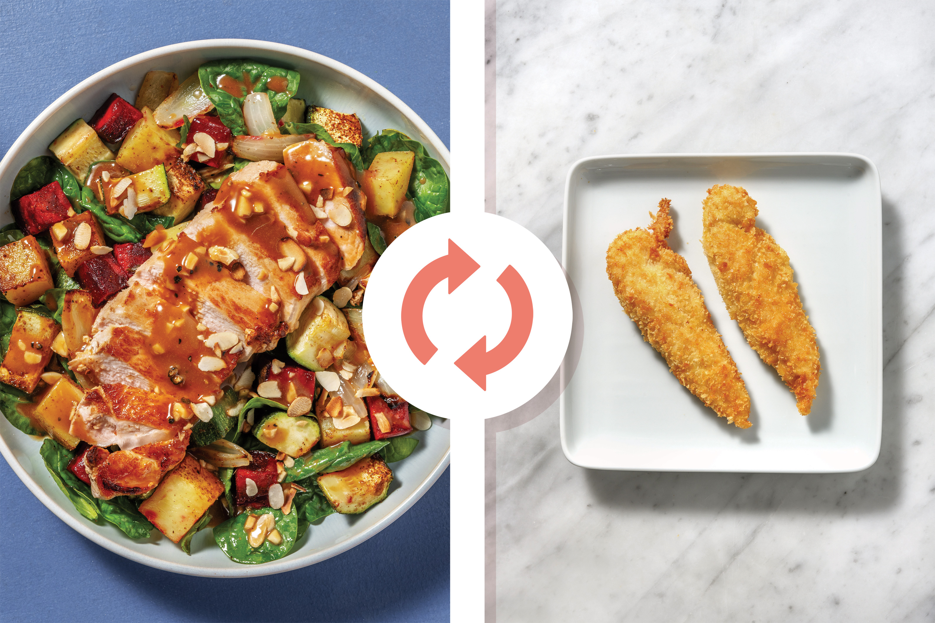 Seared Chick'n & Roast Veggie Toss