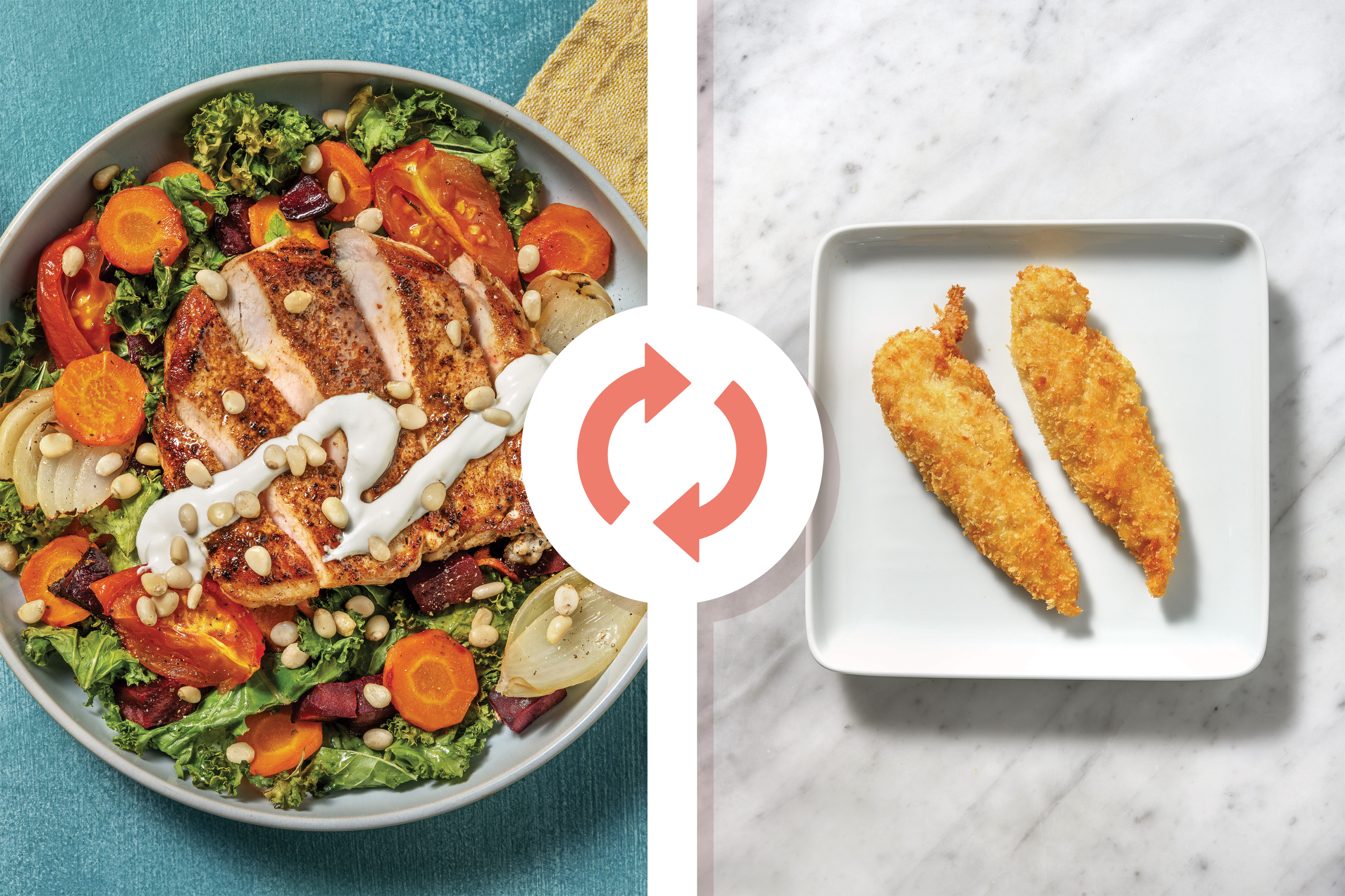 Aussie Plant-Based Crumbed Chick'n & Roast Veggie Toss