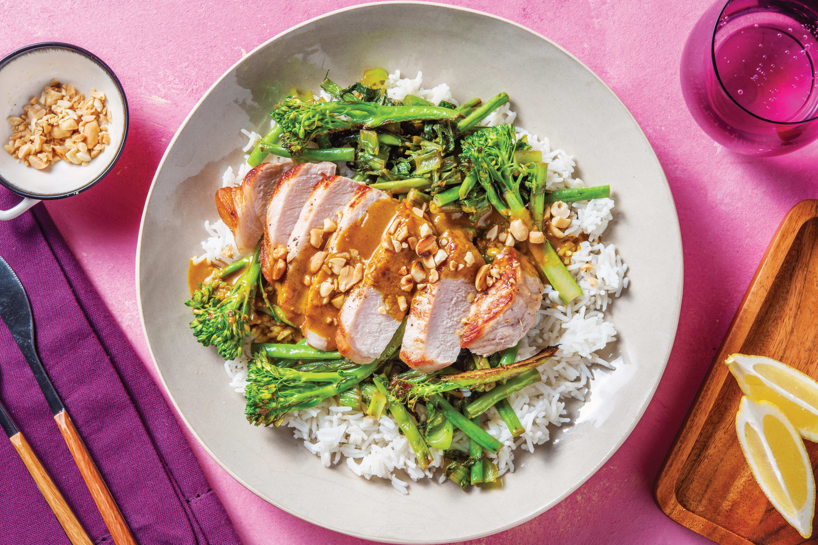 Seared Pork Steak & Baby Broccoli
