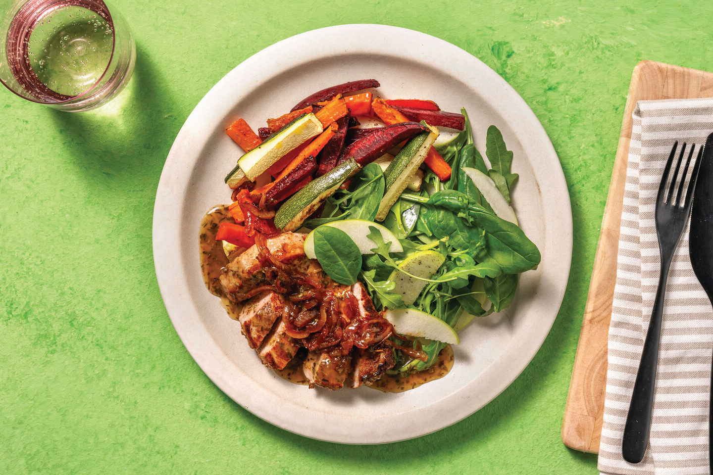 Seared Aussie Pork & Veggie Fries