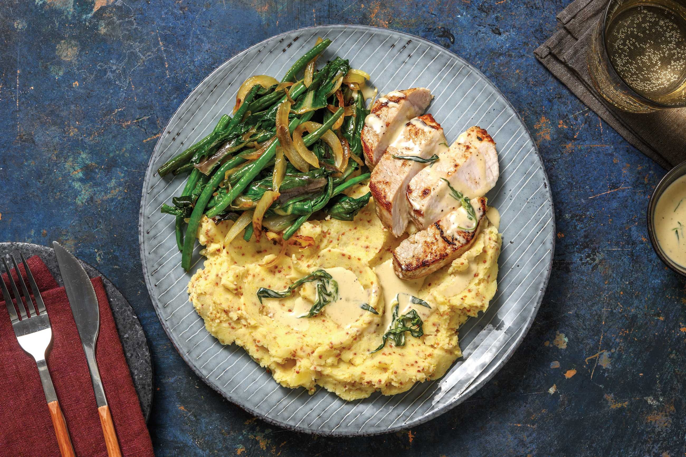 Seared Pork & Creamy Tarragon Sauce