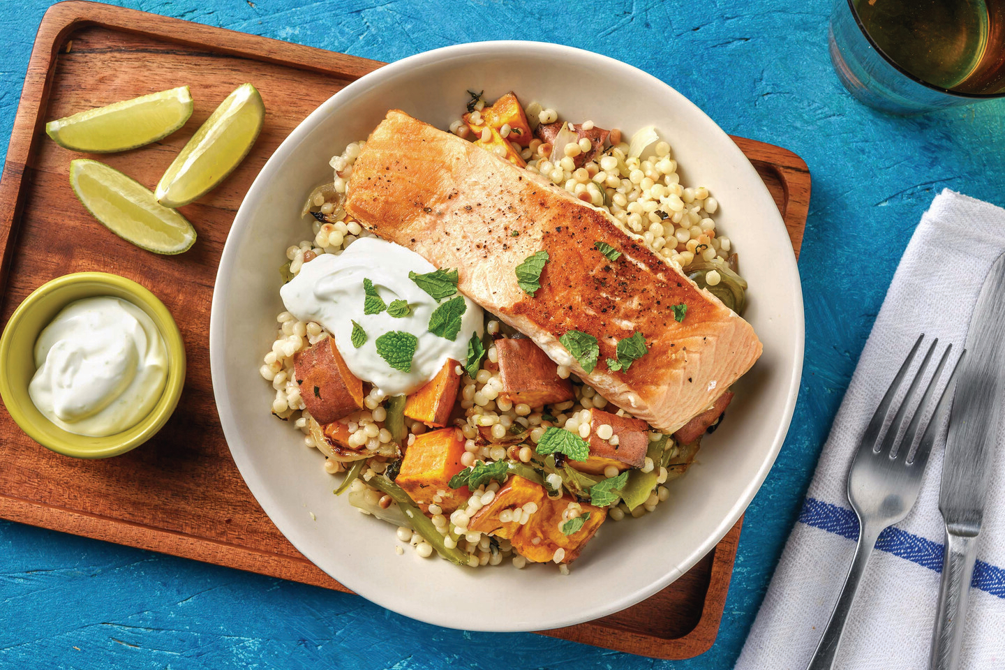Seared Salmon & Pearl Couscous Salad