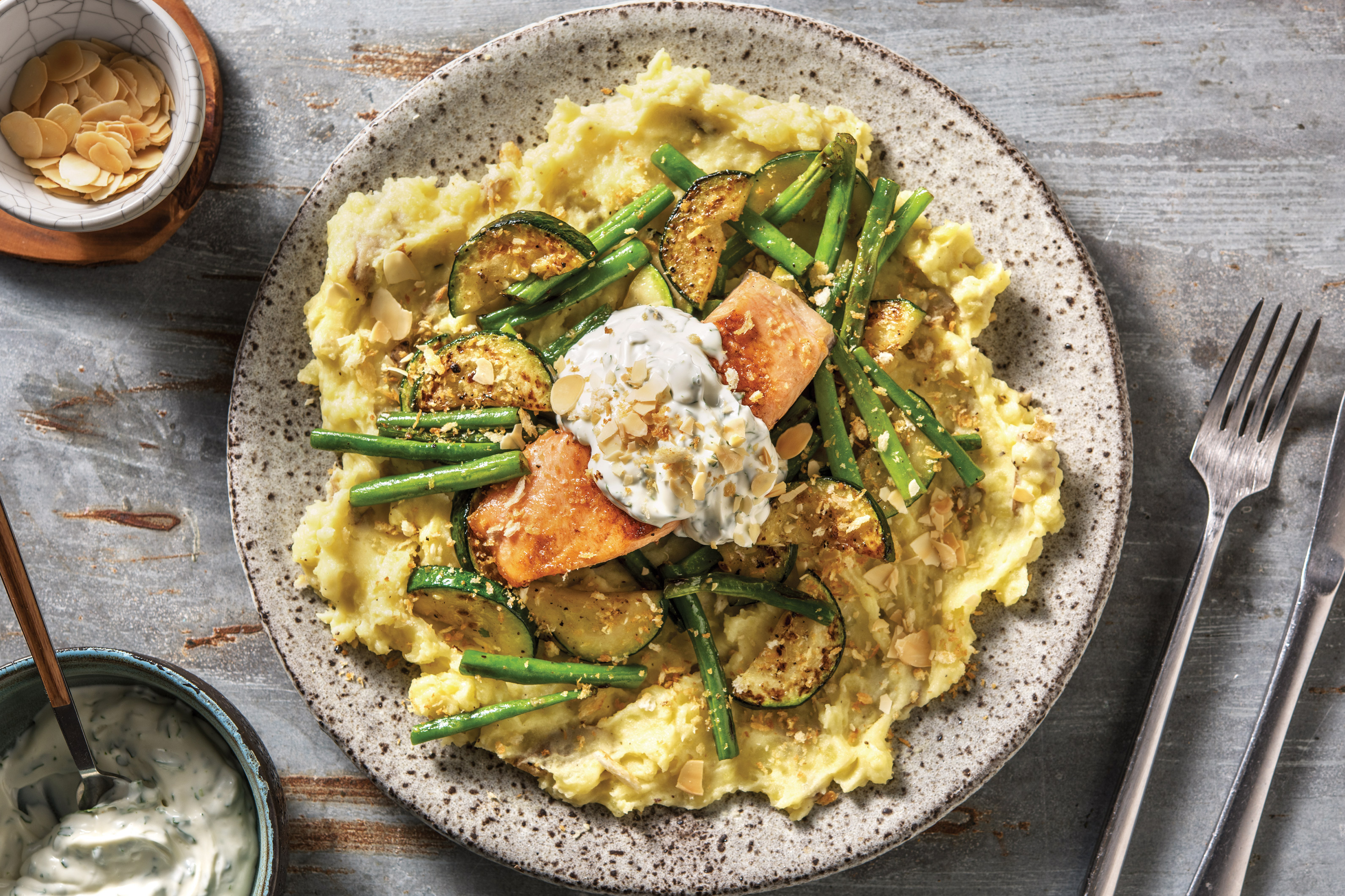 Seared Salmon & Crushed Potatoes