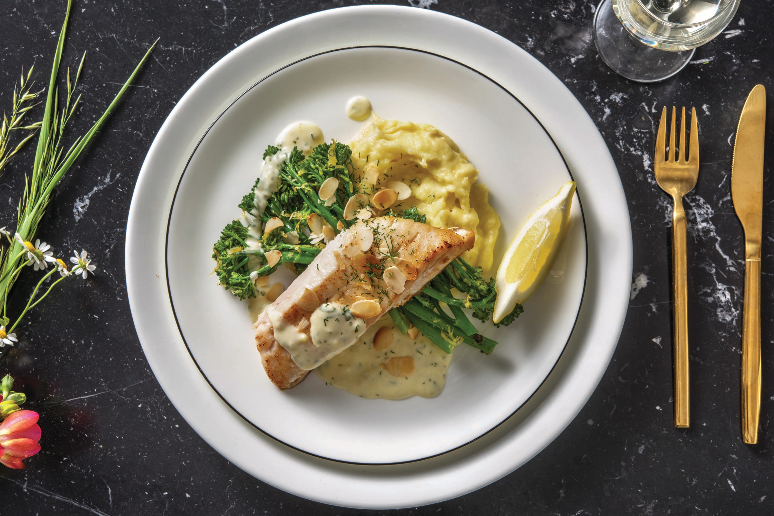 Seared Snapper & Creamy Dill Sauce