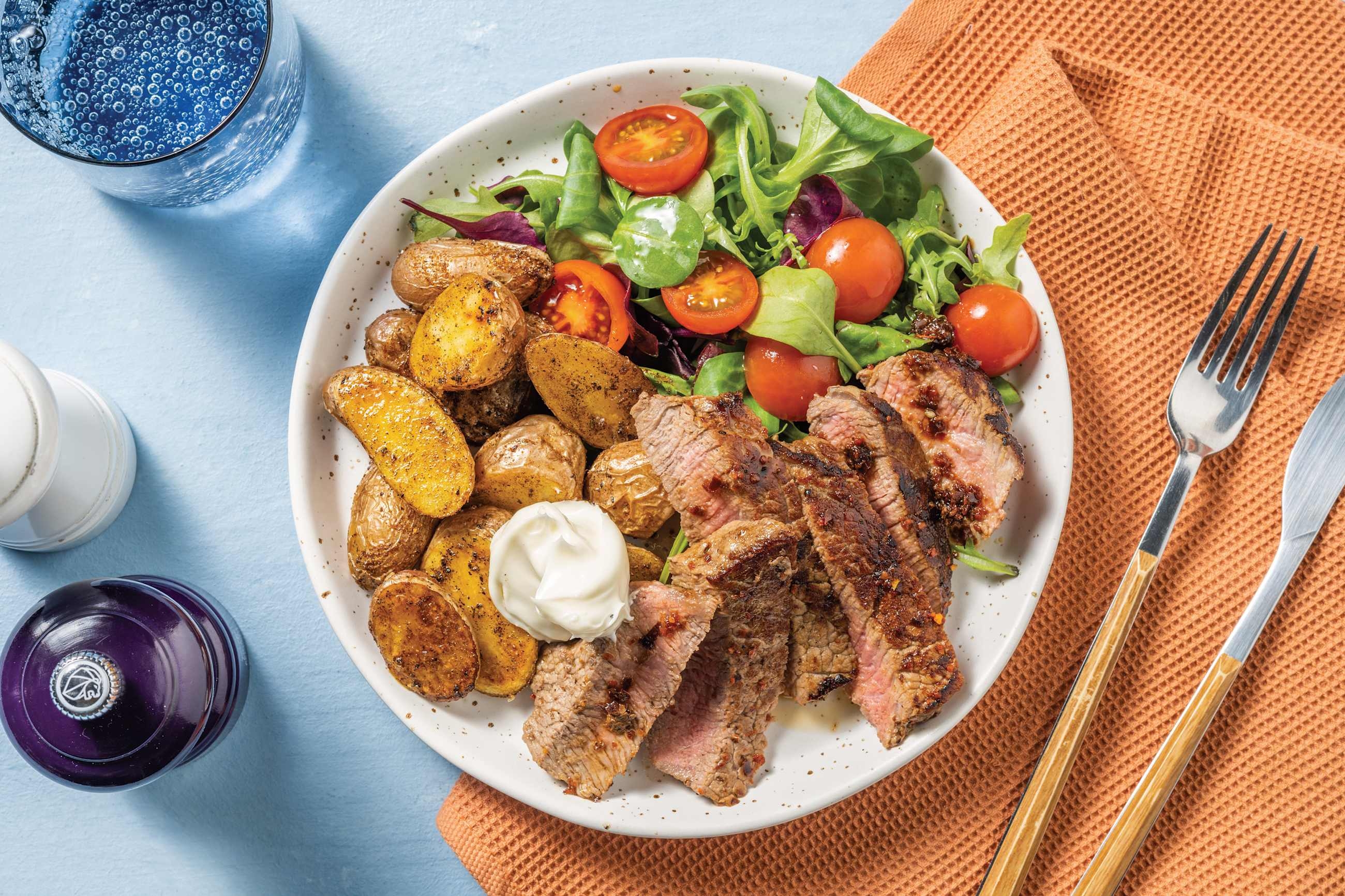 Seared Beef Rump & Chat Potatoes