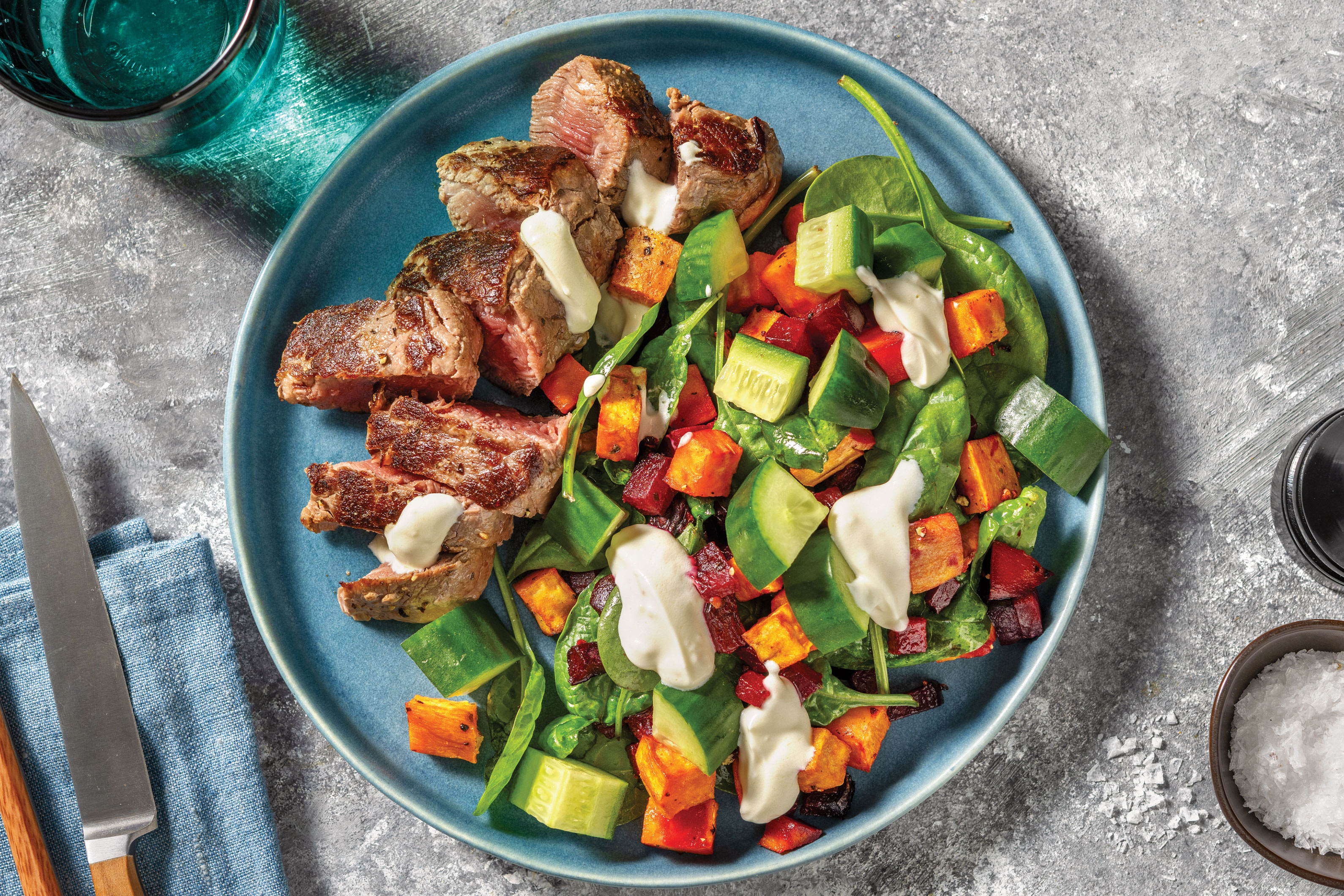 Seared Steak & Roasted Kumara Toss