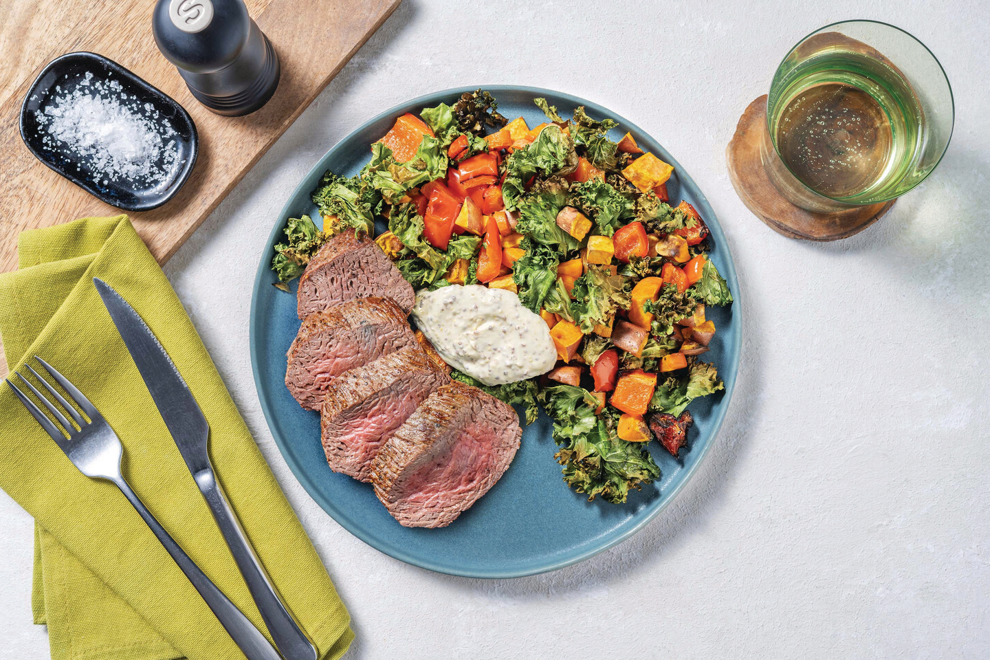 Seared Steak & Roast Veggie Toss