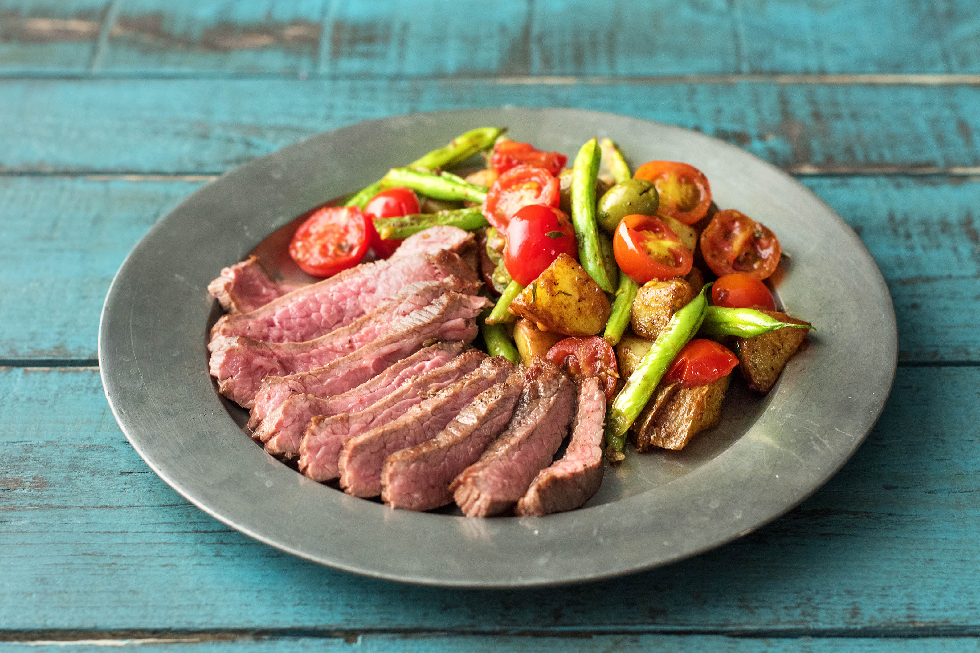 Seared Steak with Crispy Potato Salad